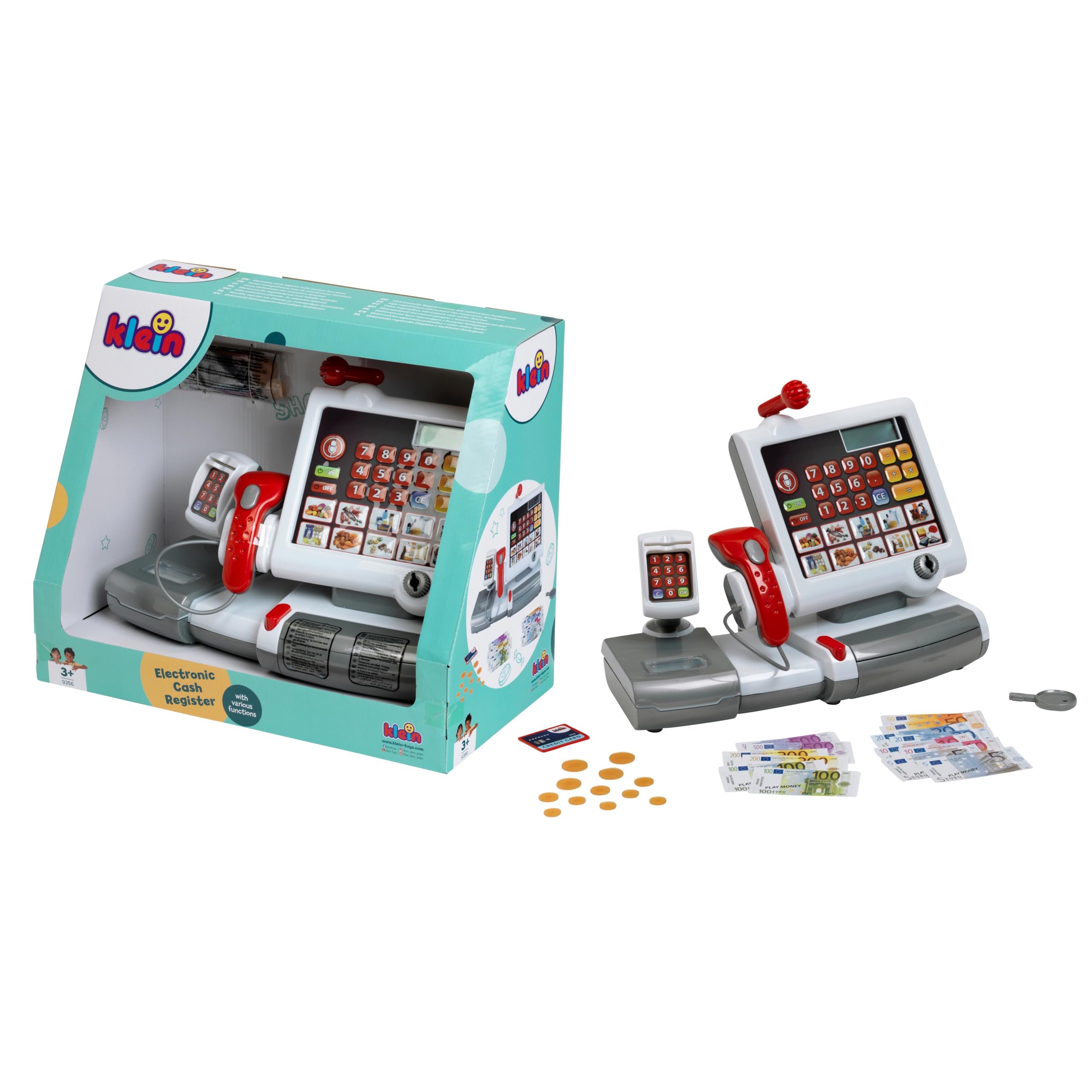 Theo Klein Toy Cash Register 9356 with Scanner, Scales, Light & Sound | Ages 3+ 6