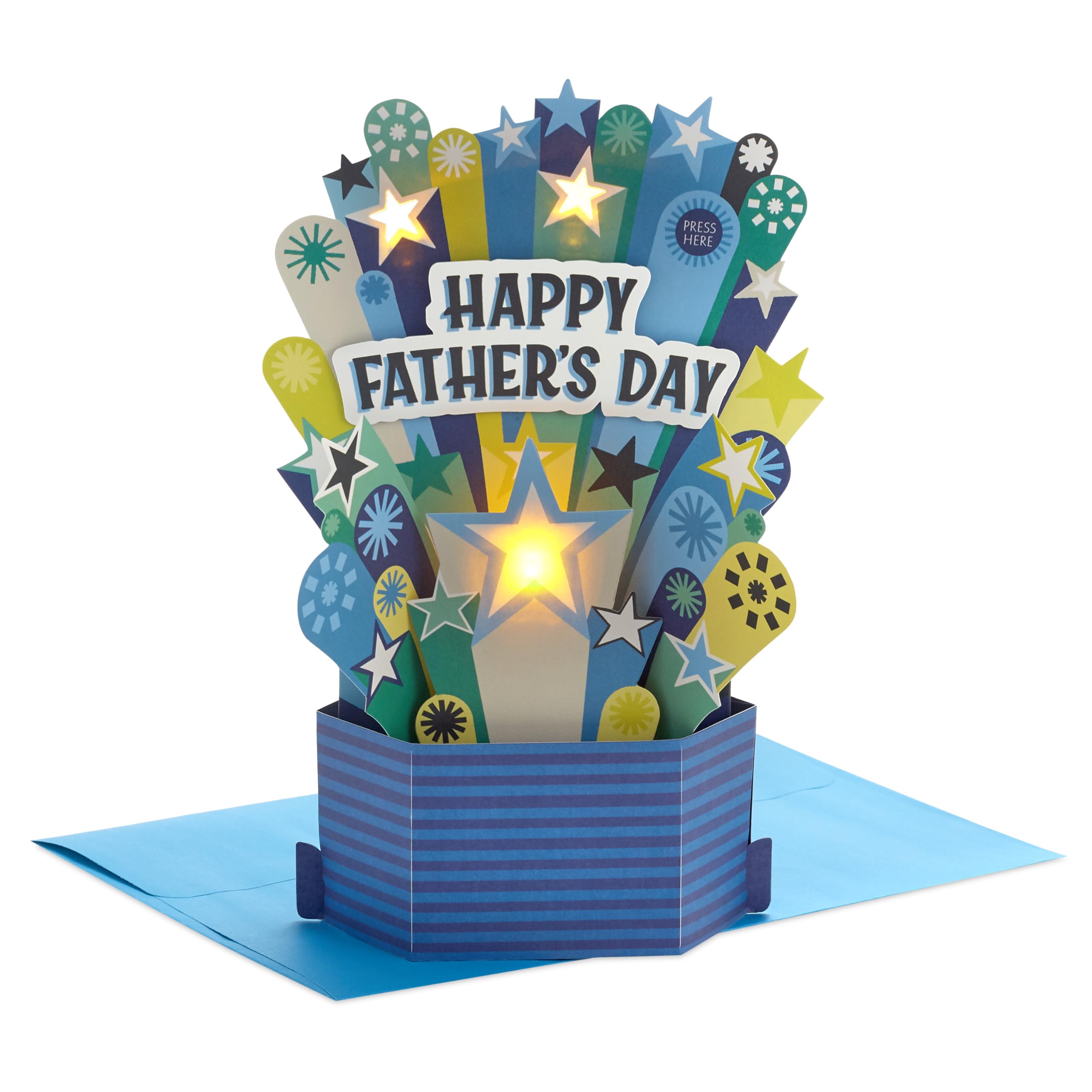 Hallmark Paper Wonder Fathers Day Card - 3D Pop Up Musical Light Up Banner Design 1