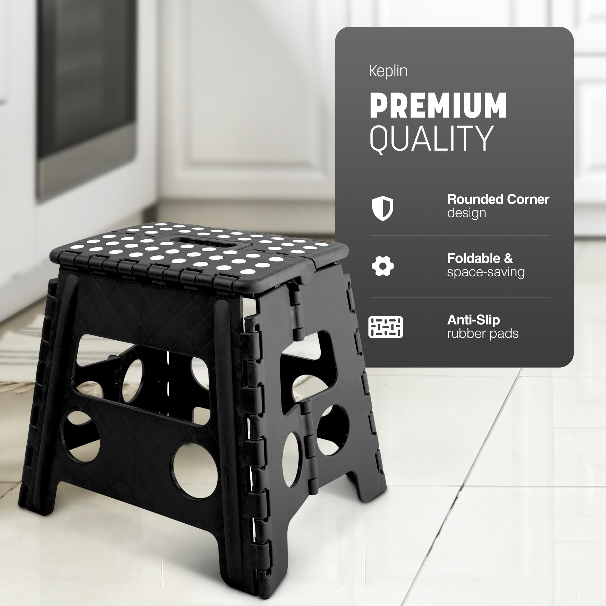 KEPLIN 13 Inch Heavy Duty Folding Step Stool | 150kg Capacity | Plastic 3
