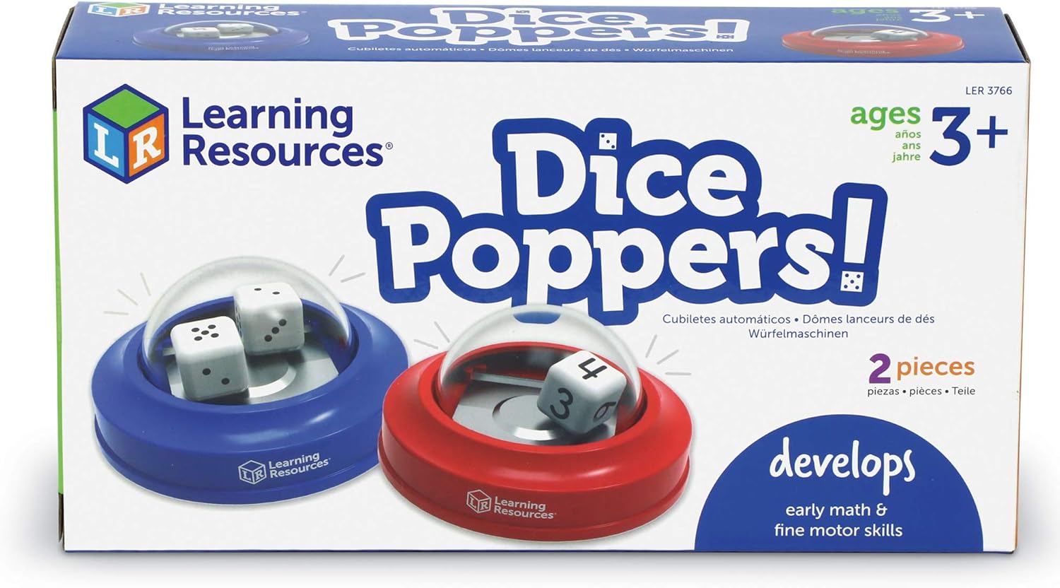 Learning Resources Poppers (Set of 2) Dice Dome Game for Maths and Play 9