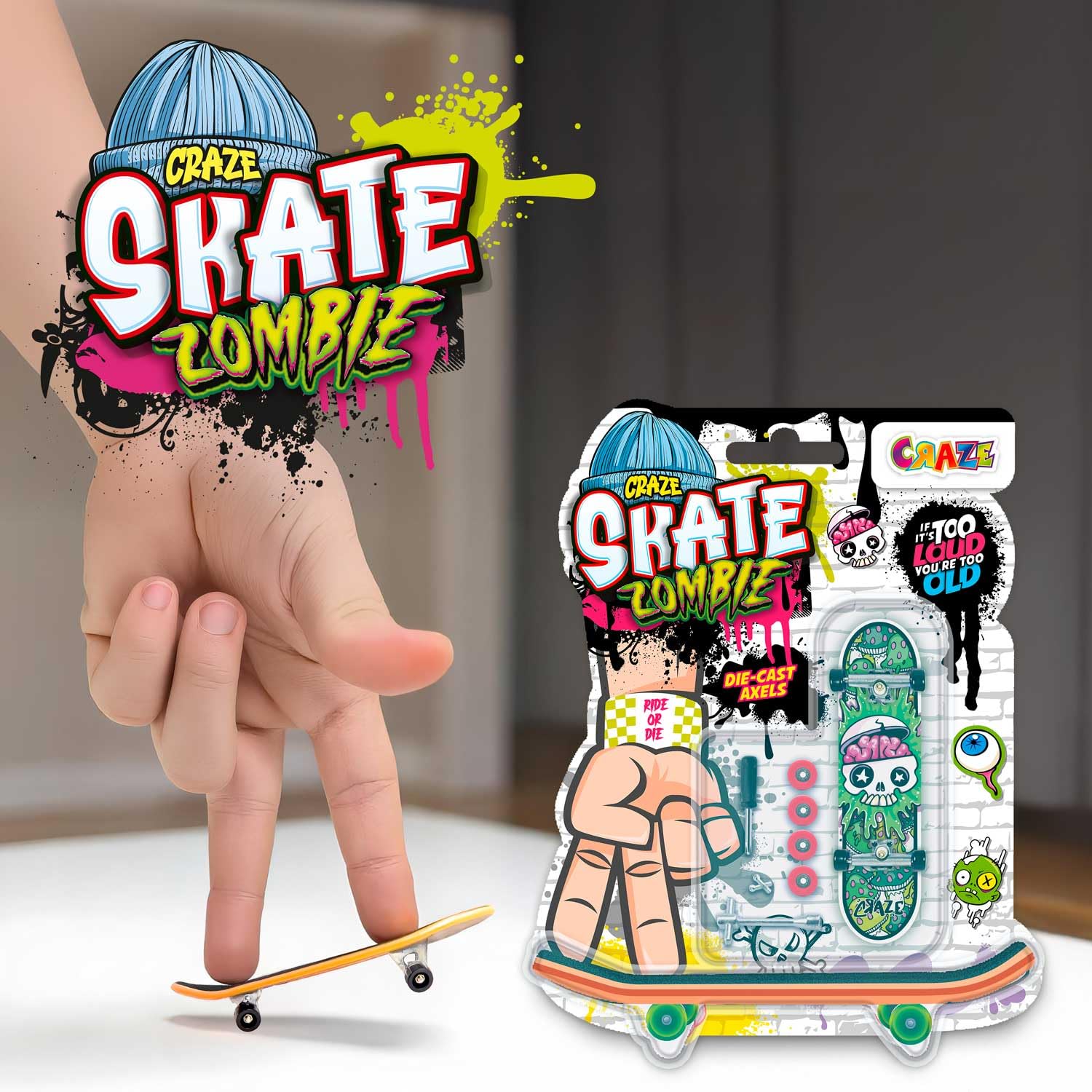 CRAZE SKATE Fingerboard Single Mix - Fully Assembled, Customisable, Die-Cast Axles | Model 54727 4