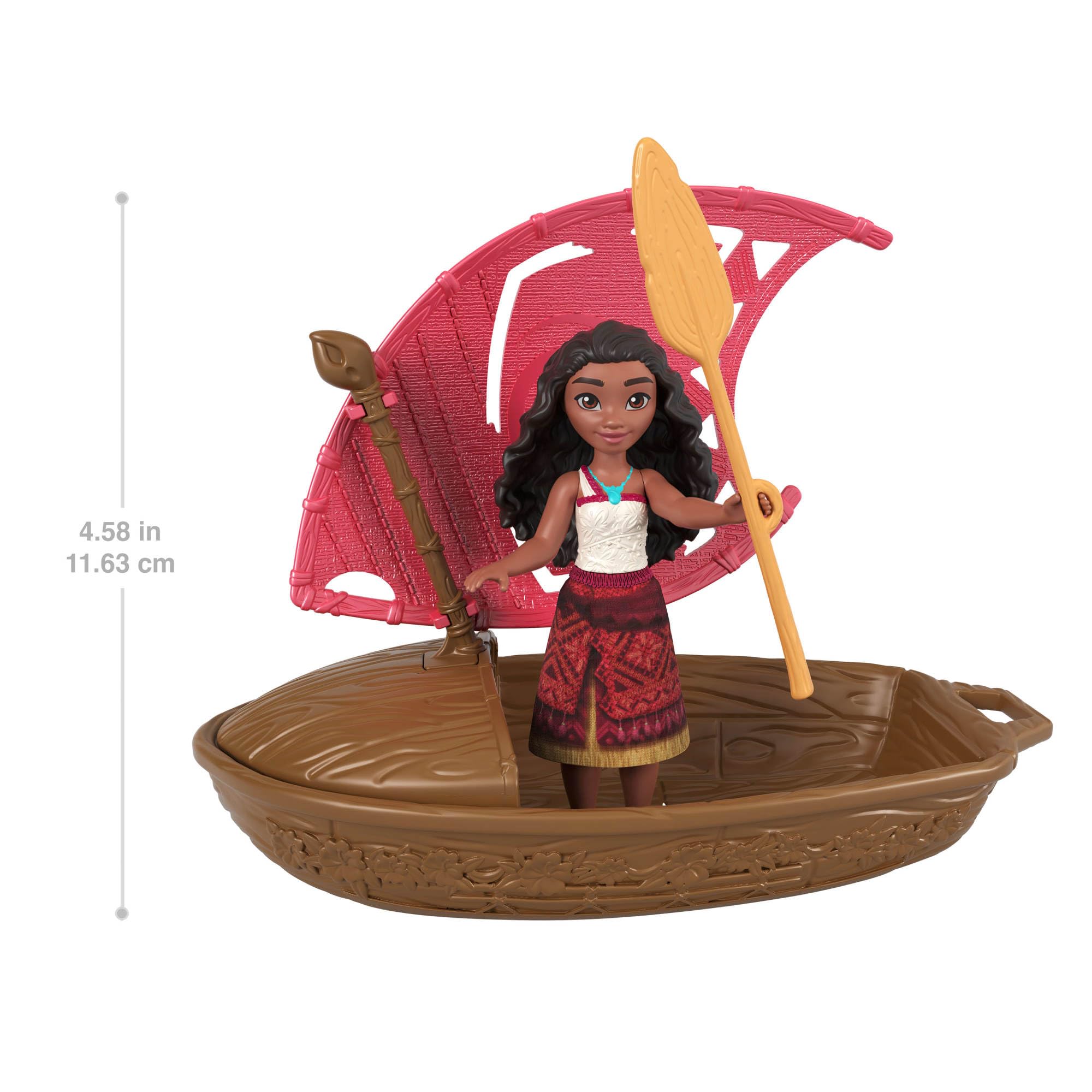 Disney Princess Mattel Moana 2 Wayfinder Wonders Small Doll Set with Floating Canoe | Ages 3+ 4