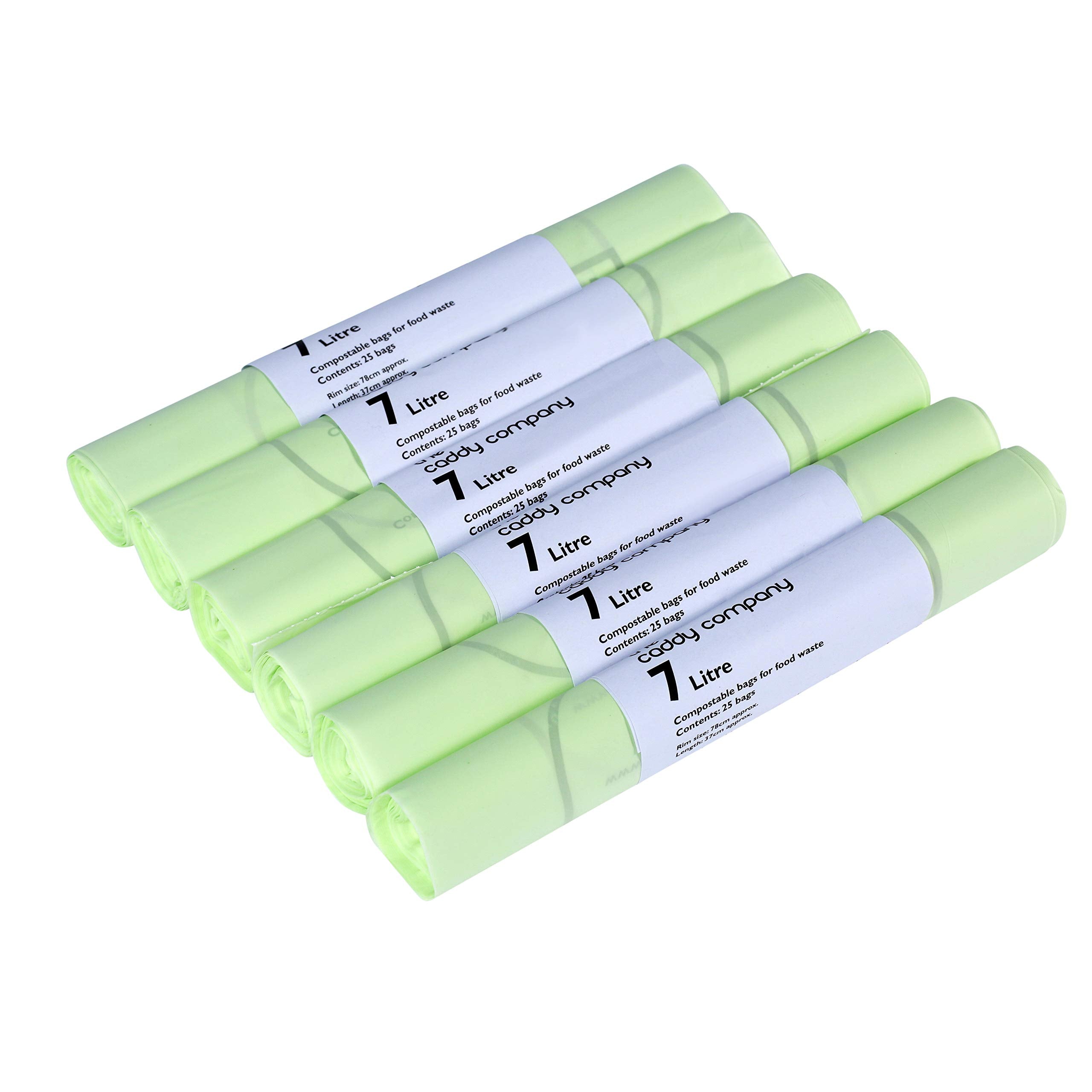 The Caddy Company 7 Litre Compostable Bin Liners - 150 Bags Total | Biodegradable & Certified