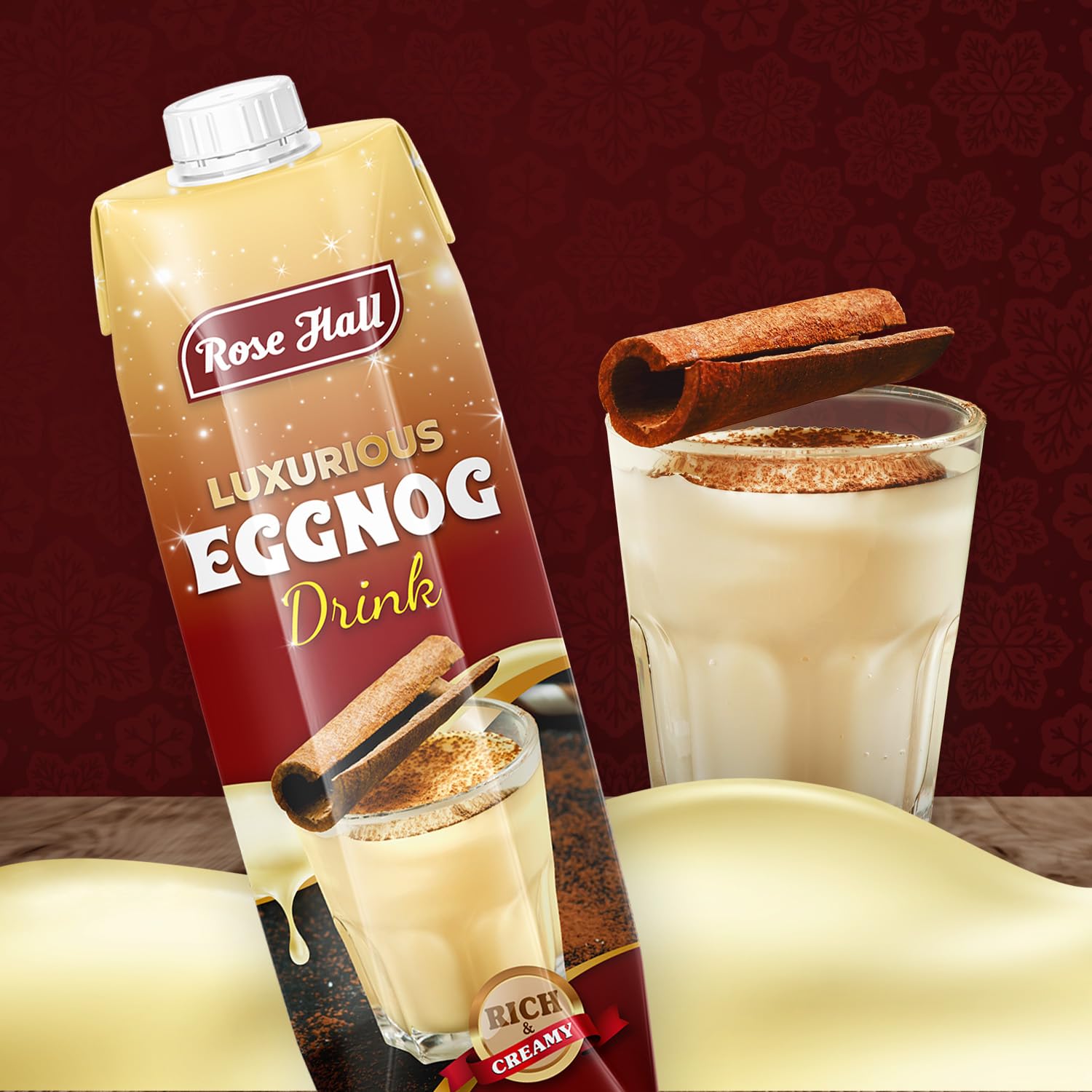 Rose Hall Luxurious Eggnog, 1L - Creamy Dairy Drink with Fresh Milk & Cream 4