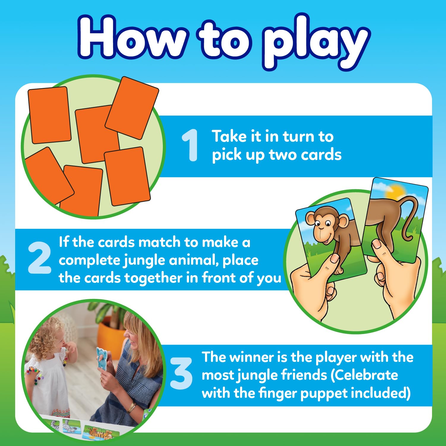 Orchard Toys Jungle Heads and Tails Matching Game - Educational, Ages 18 Months+, 1-4 Players 4
