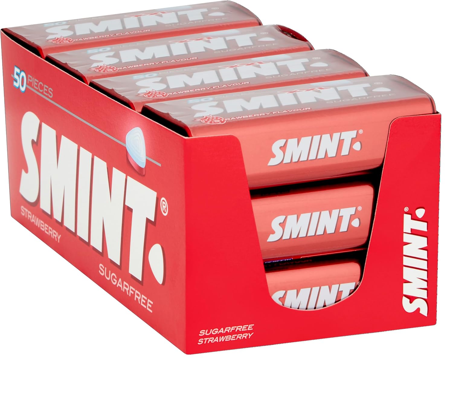 Smint Sugarfree Mints - 50 XXL Strawberry Mints (Pack of 12 Tins)