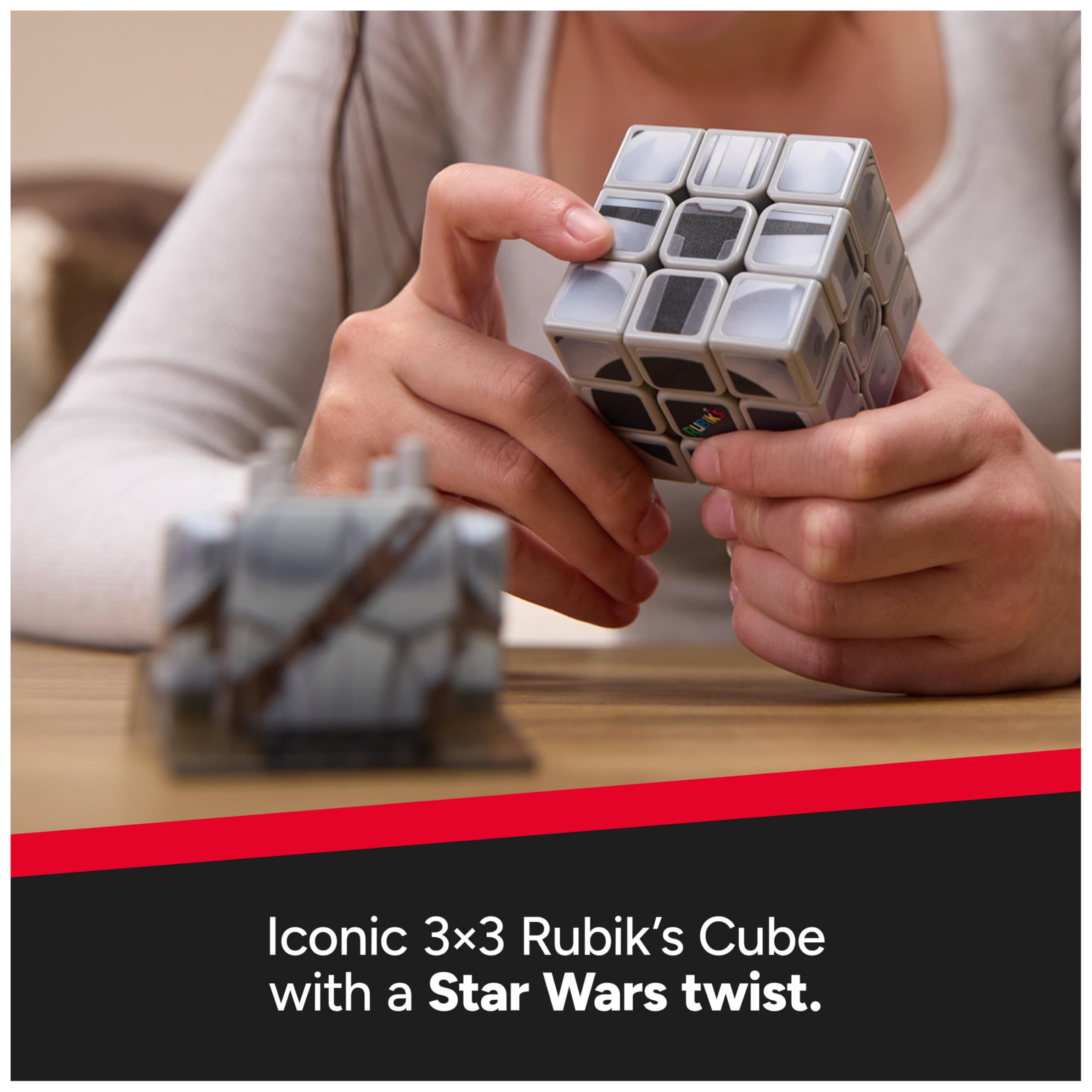 Rubik's Star Wars Mandalorian Cuber - 3x3 Puzzle | Multicolor Plastic | Ages 8+ 3