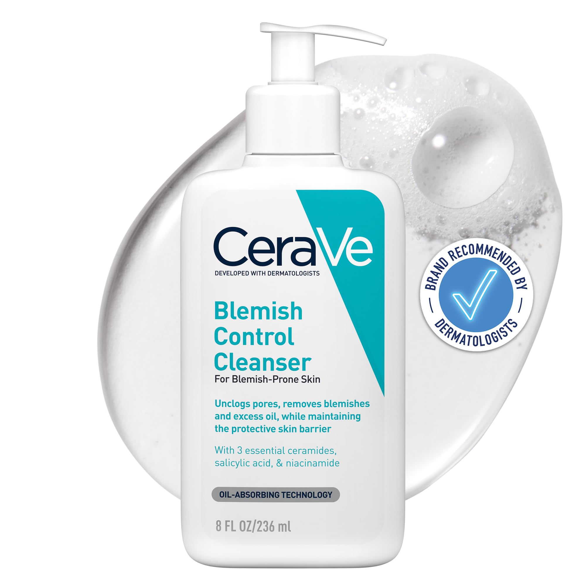 CeraVe Blemish Control Face Cleanser with 2% Salicylic Acid & Niacinamide (236ml)