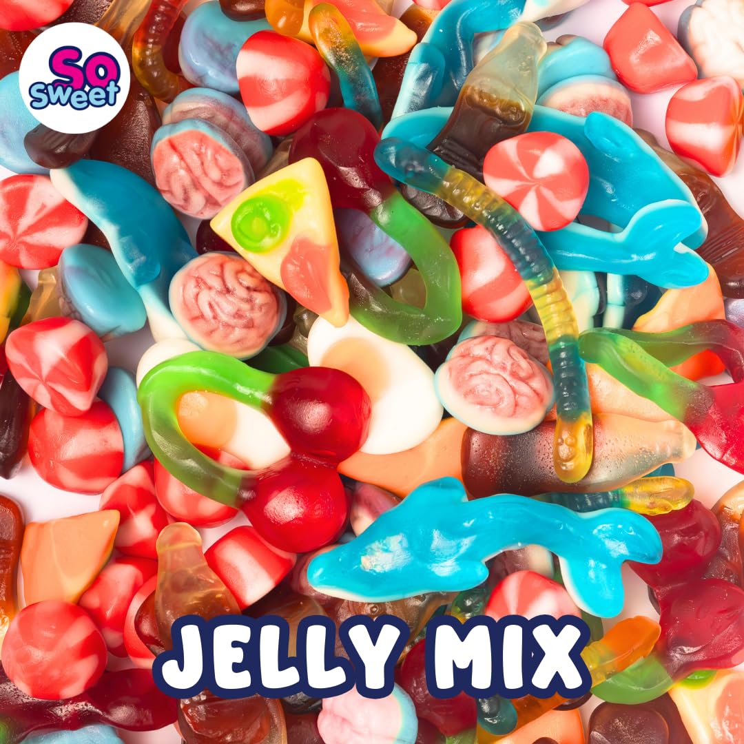 SoSweet Jelly Sweet Mix – 1kg Bulk Bag of Chewy Jelly Sweets | Party Pick & Mix, Sharing Treats, Gummy Bears, Cola Bottles, Twin Cherries 5
