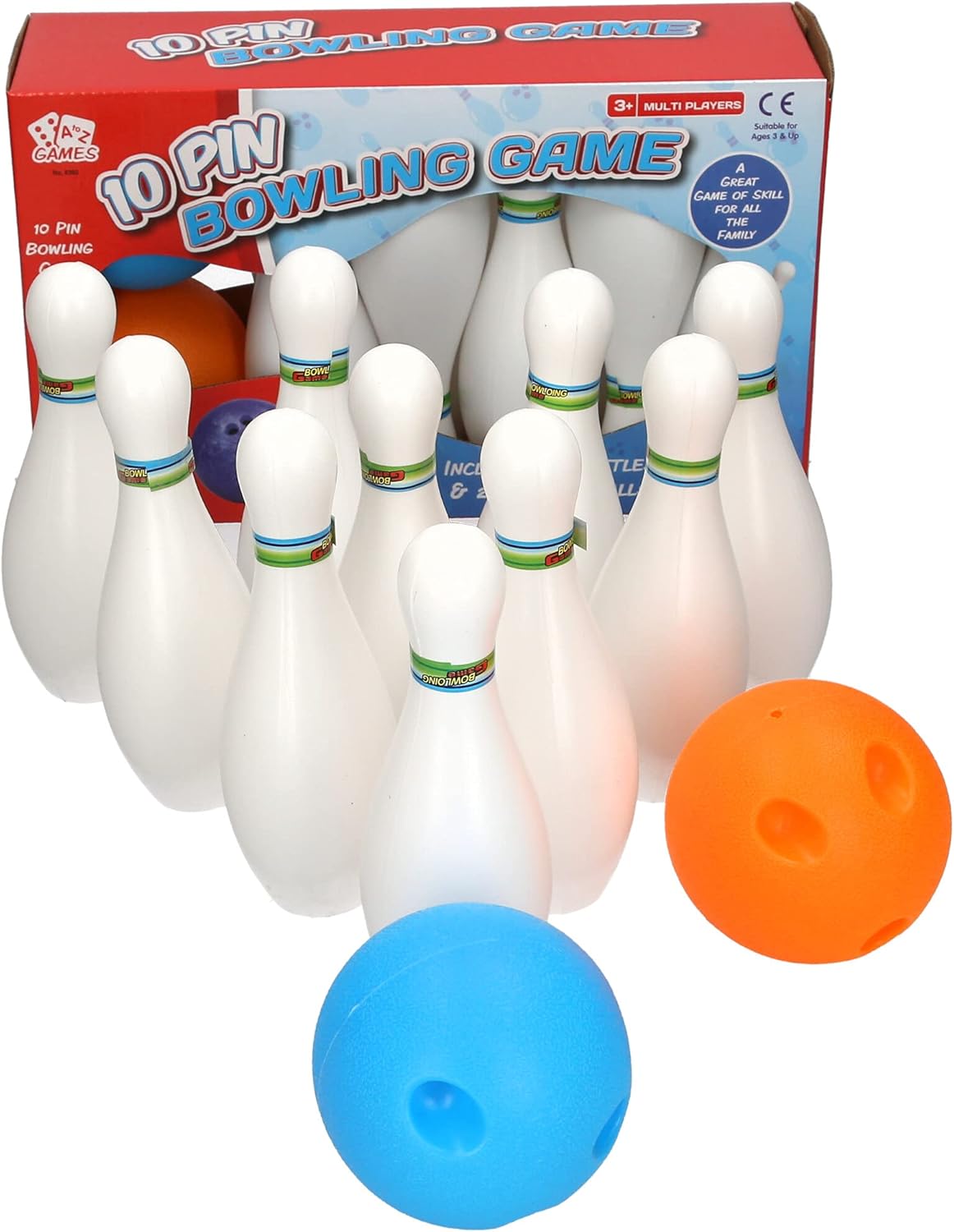 Atoz 8360 10-Pin Bowling Game Set - Indoor & Outdoor Play for Kids 3+ 4