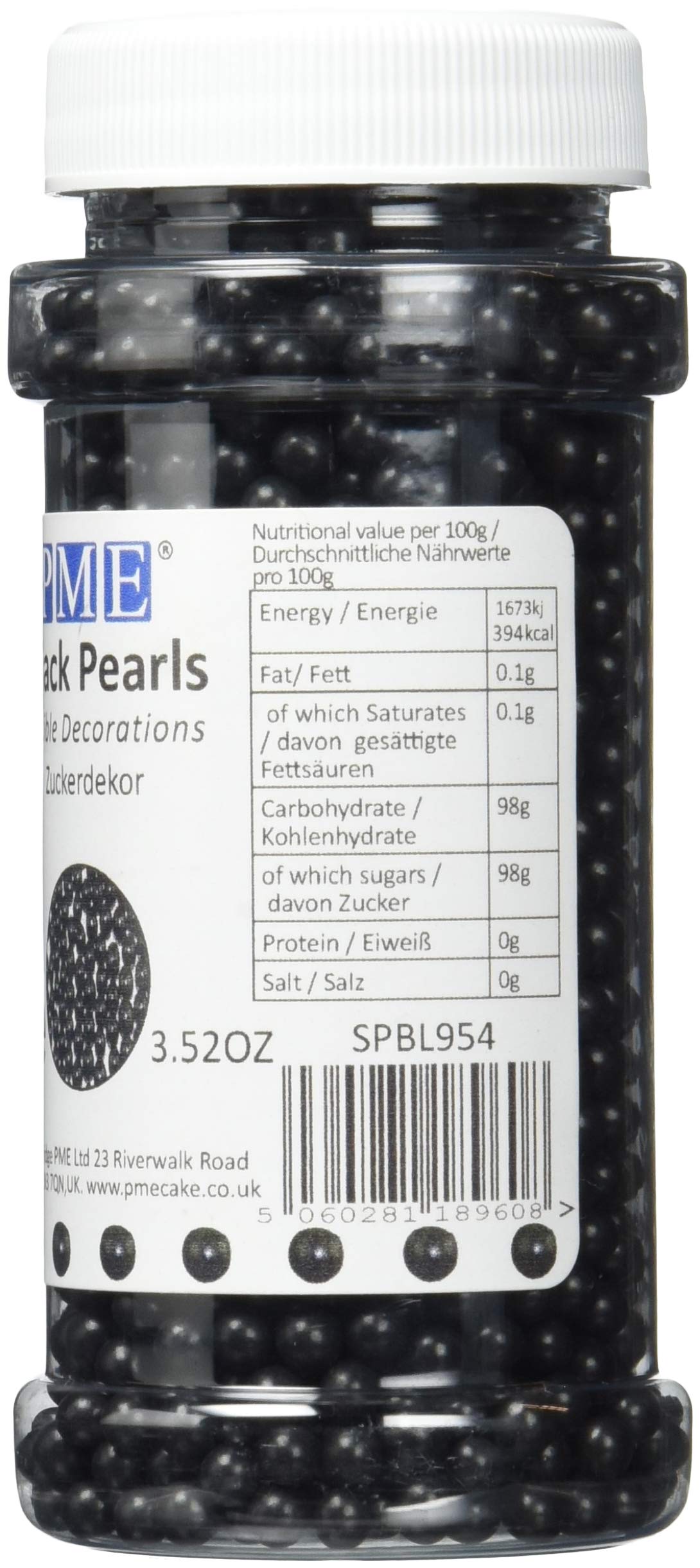 PME Small Sugar Pearls - Black, 100g 3