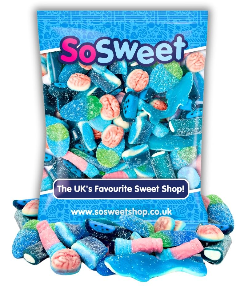 SoSweet Blue Sweet Mix – 1 kg fruchtige Süßigkeiten zum Selbermachen mit blauem Thema für Partys, Babypartys und Veranstaltungen