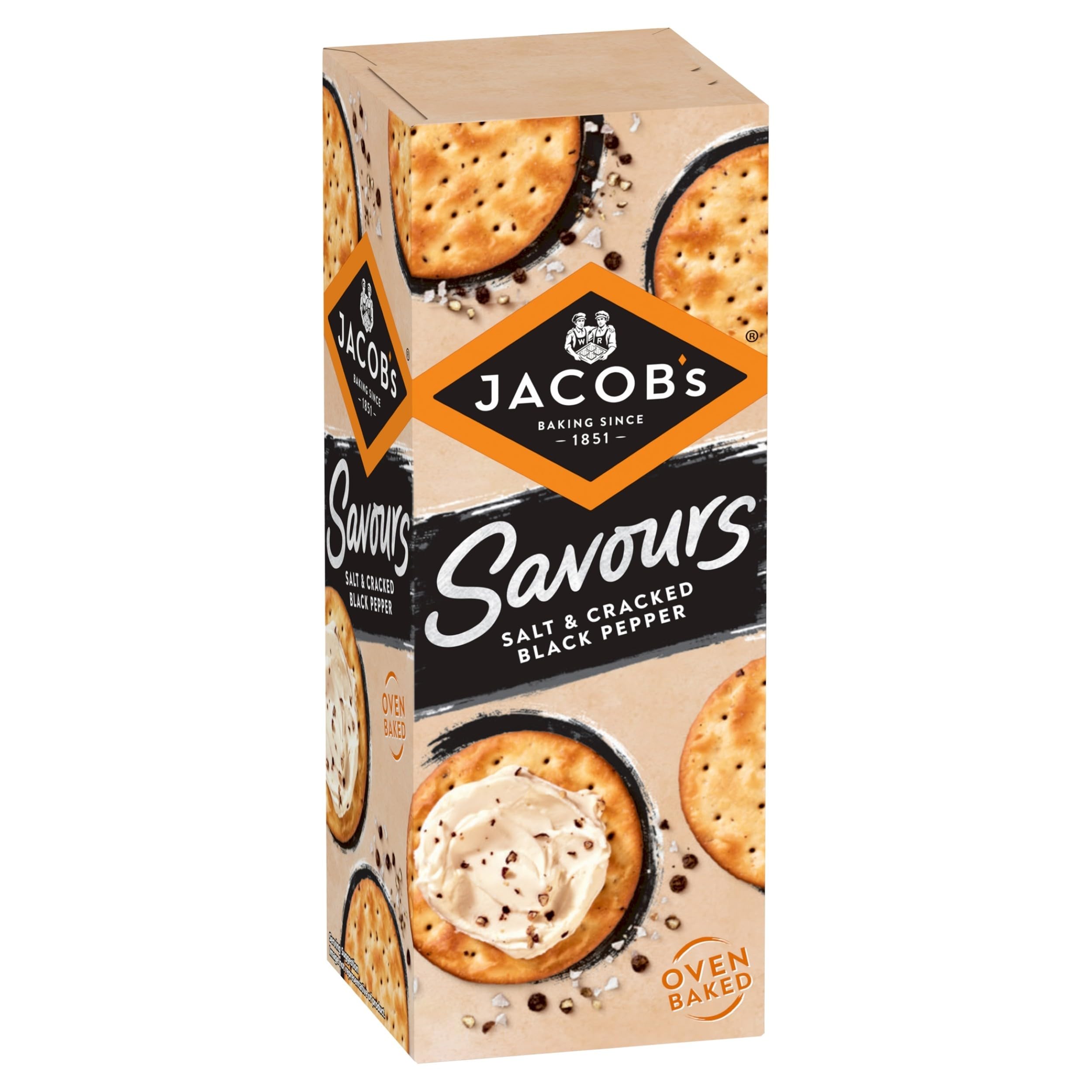 Jacob's Savours Bakes Cracker mit Salz und gemahlenem schwarzen Pfeffer, 200 g 5