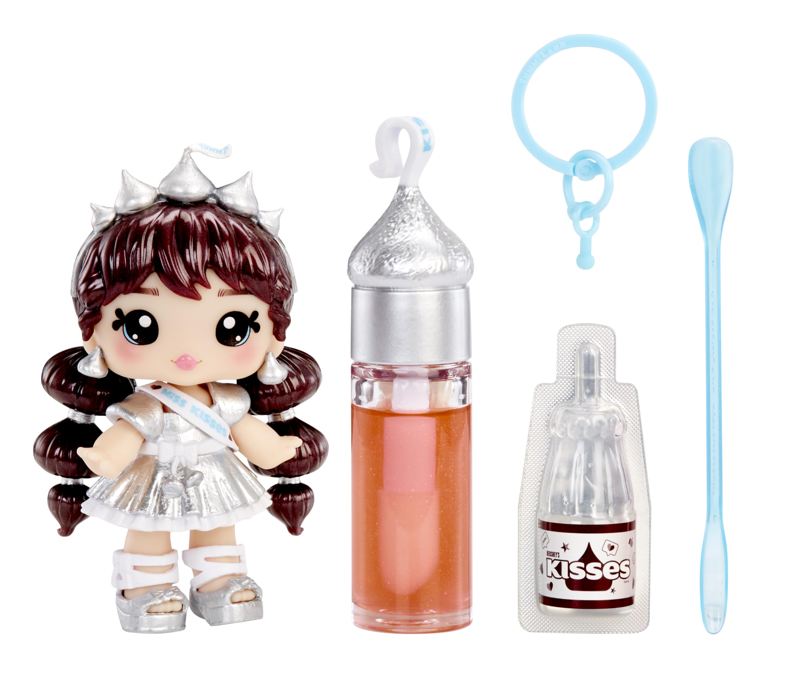 Yummiland x Blow Pop Lip Gloss Doll - Lulu Raspberry DIY Kit with Keychain, Articulated Fashion Doll & Customizable Accessories