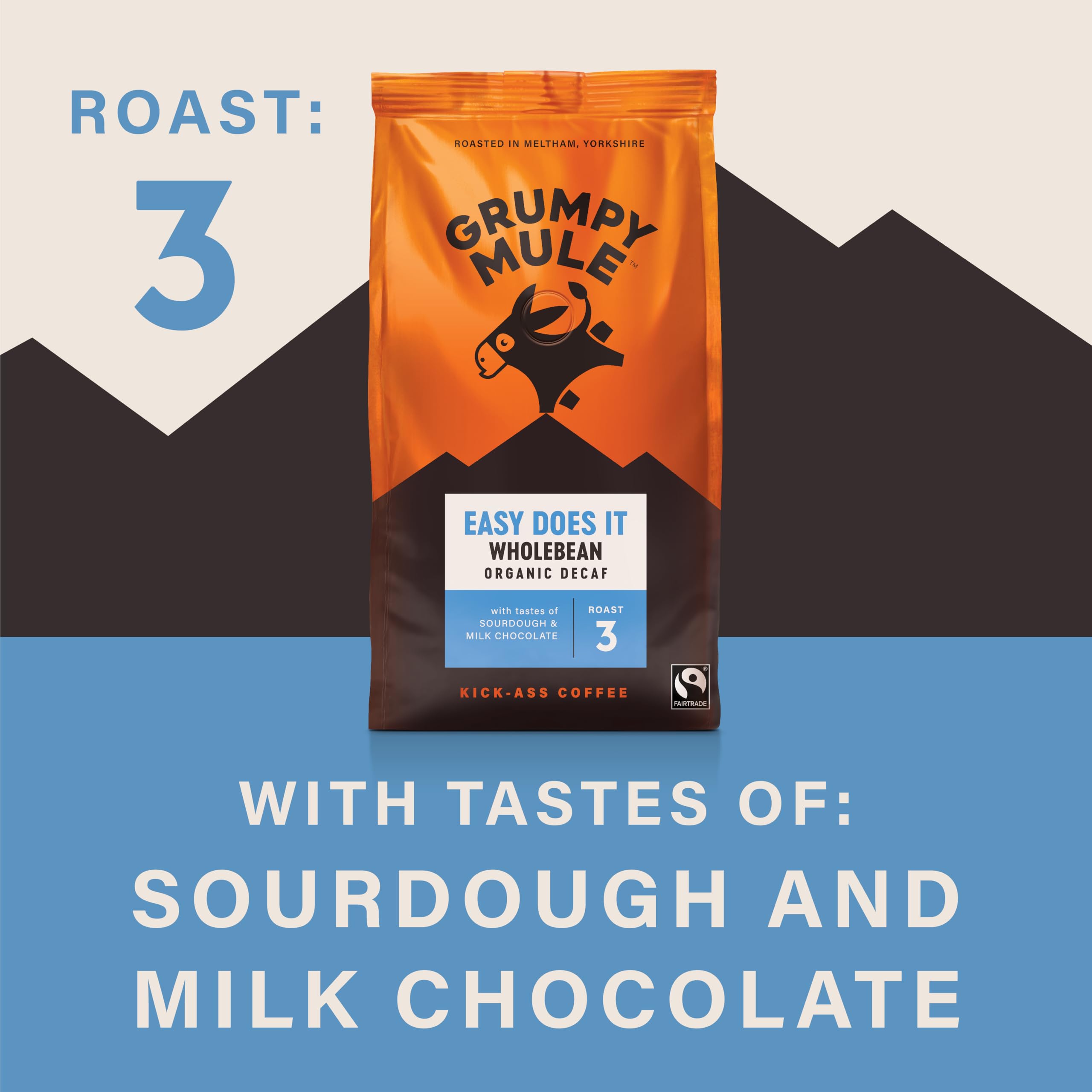 Grumpy Mule Easy Does It Decaf Whole Coffee Beans - Swiss Water Process | 200g