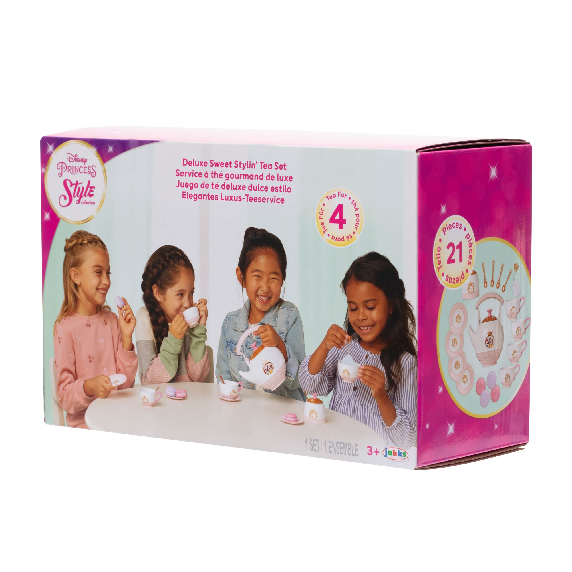 Disney Princess Style Collection 21-Piece Tea Set Playset for Girls Ages 3+ 4