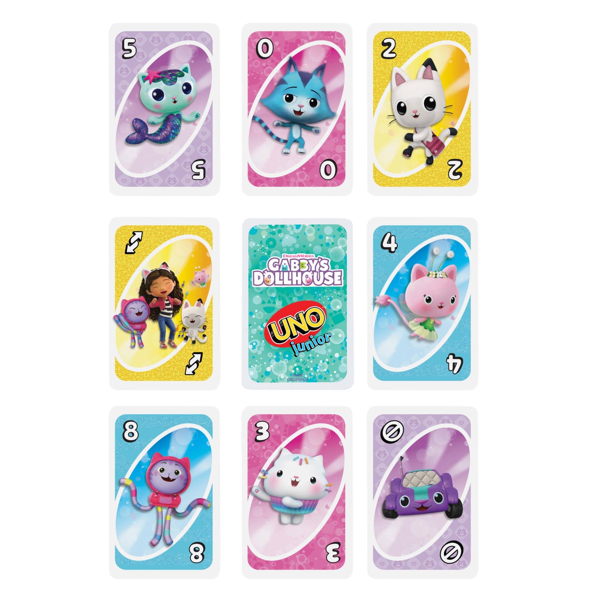 Mattel Games UNO Junior Gabby's Dollhouse Card Game for Kids and Family 6