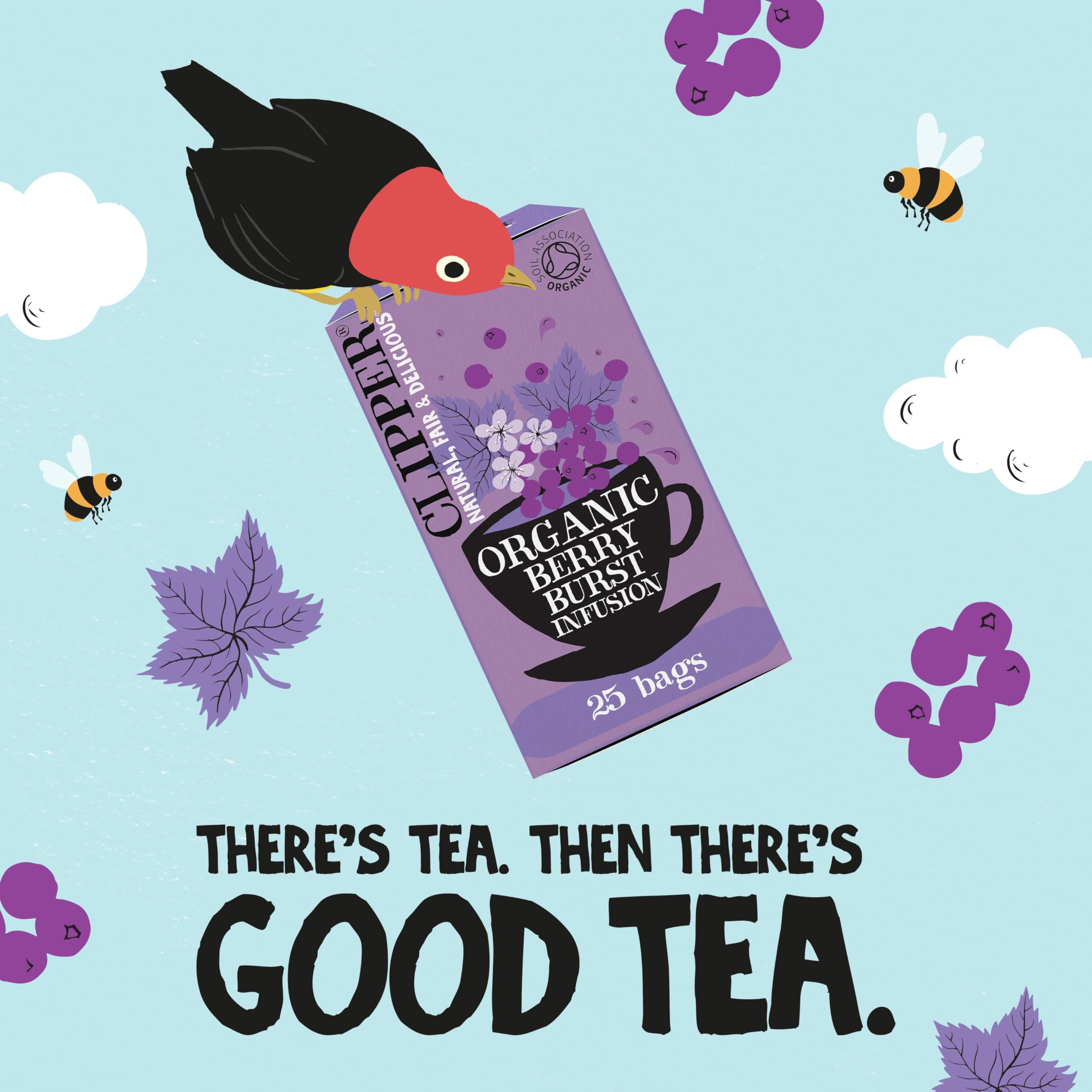 Clipper - Bio-Früchteteebeutel „Berry Burst“ | 150 umhüllte Beutel (6 x 25) | Koffeinfreier Kräutertee 4