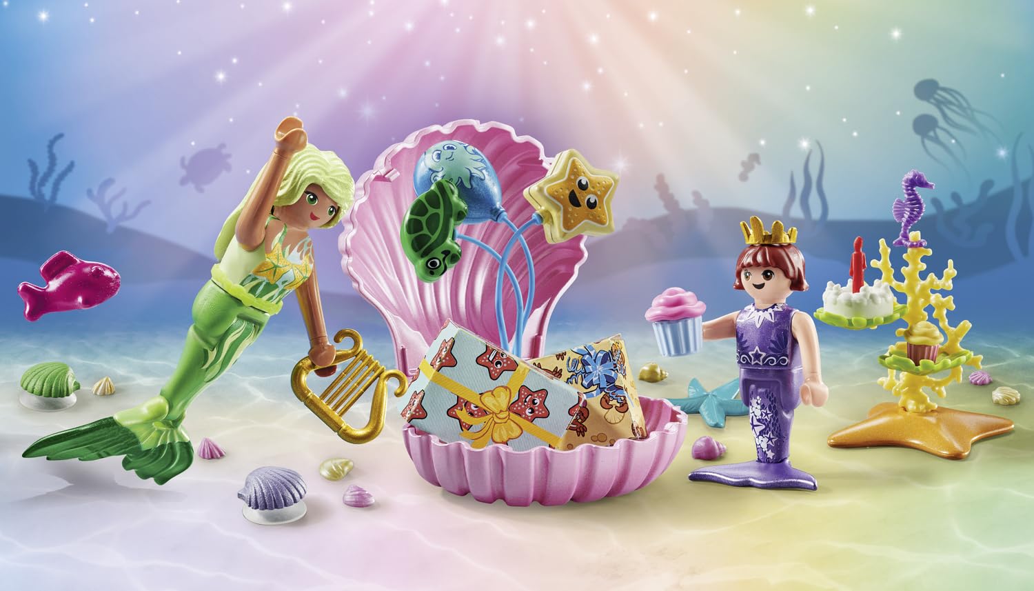 Playmobil 71446 Princess Magic: Mermaid Birthday Party Playset for Kids 4+ 4