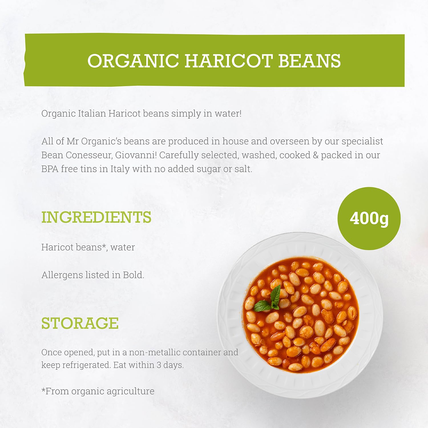Mr Organic - Haricot Beans Bio-Bohnen in der Dose 5