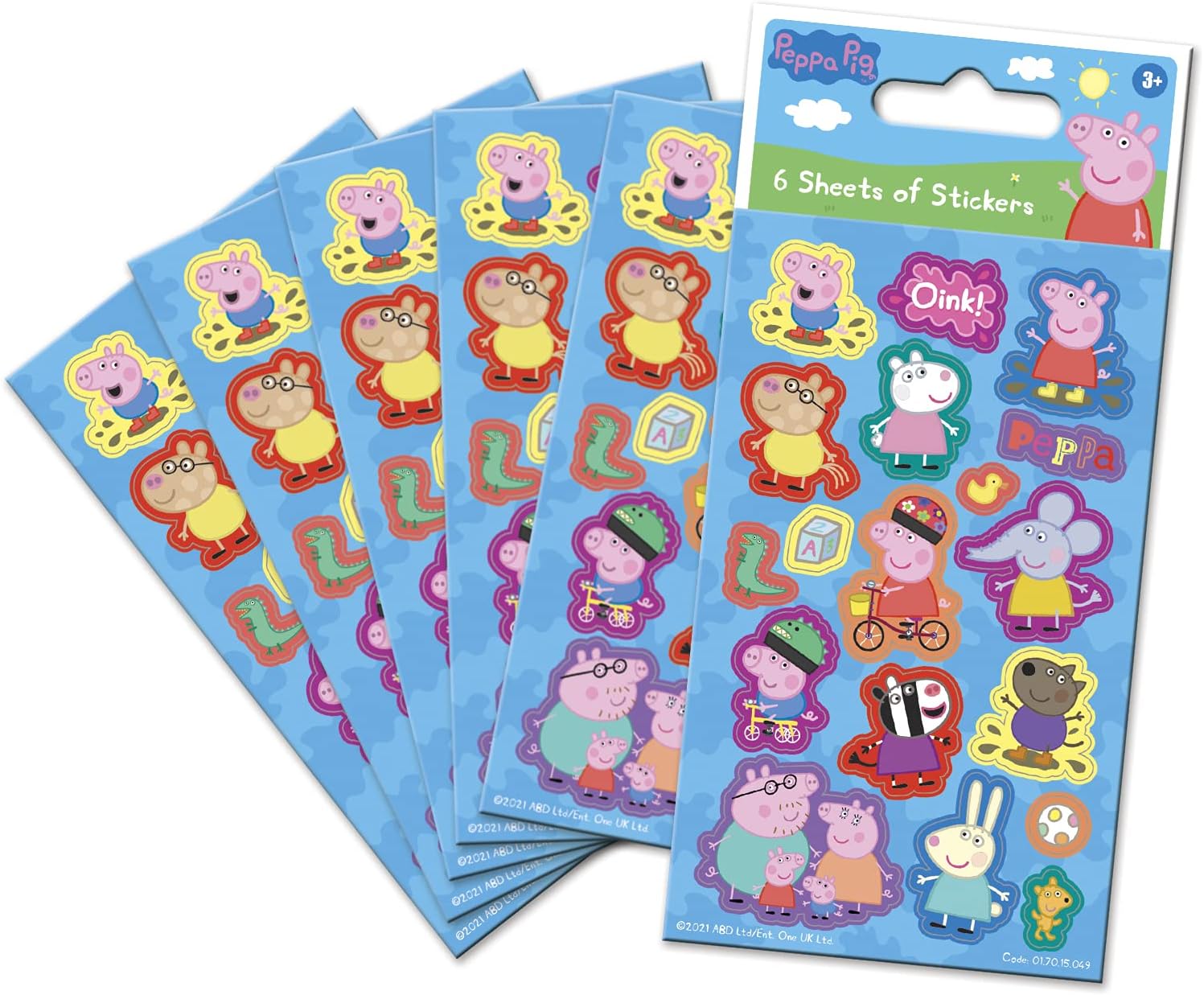 Paper Projects Peppa Pig Party Pack - Blue Reusable Foil Stickers (6 Sheets)