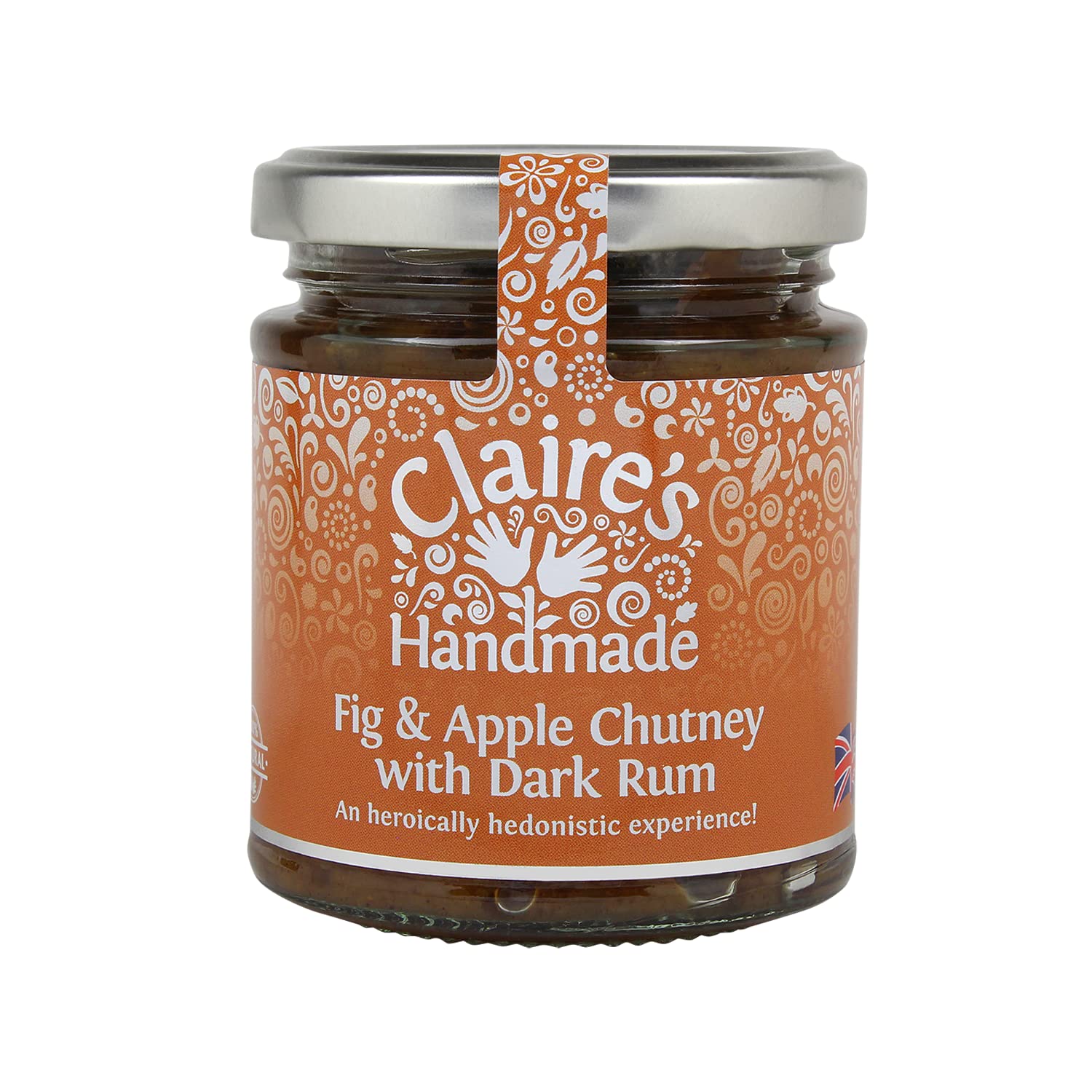 Claire's Handmade Fig & Apple Chutney with Dark Rum - Vegetarian, Vegan, Great Taste Award Winner (200g)