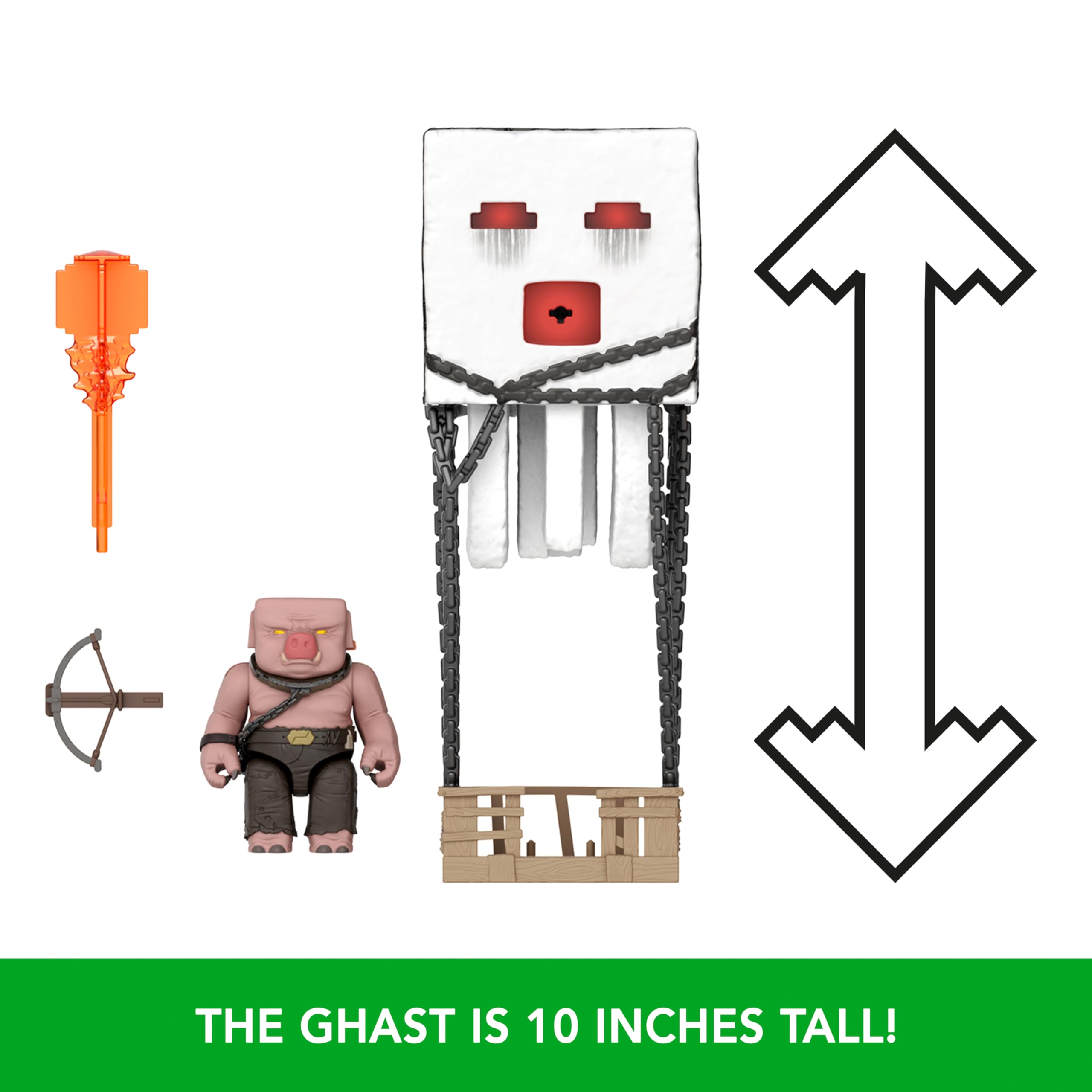 Minecraft Blast Attack Ghast Action Figure Set with Lights, Sounds & Projectile - Mattel JFB69 5