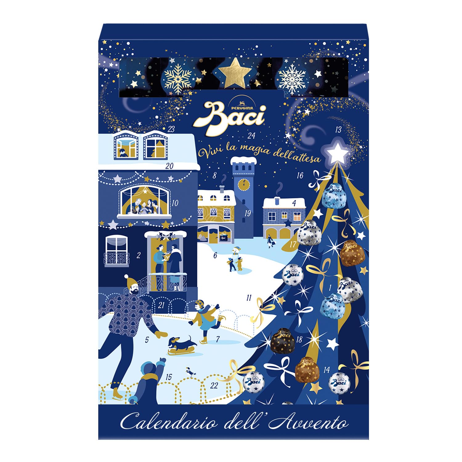 Baci Perugina - Christmas Advent Calendar with Assorted Chocolate Truffles & Hazelnut Fillings