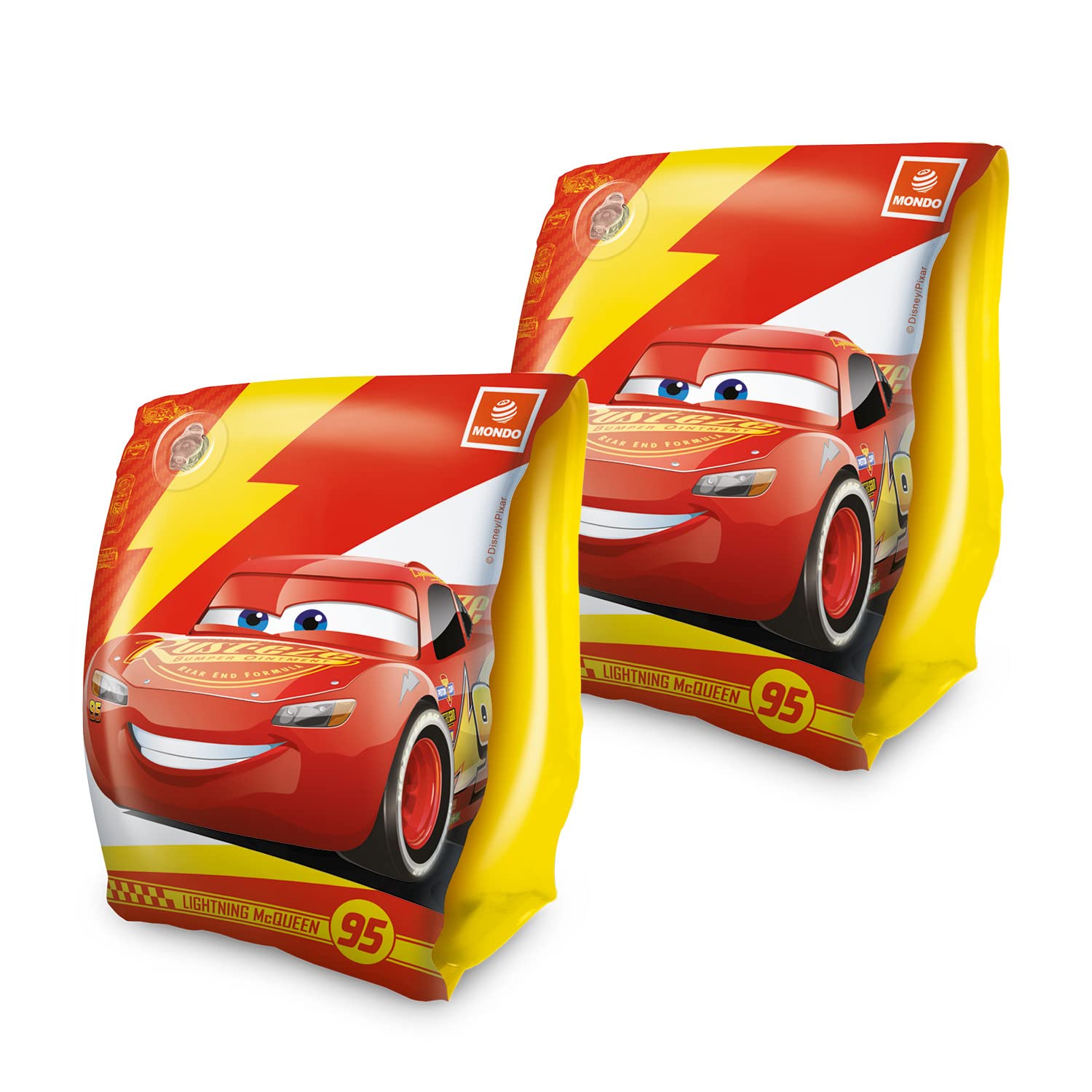 Mondo Disney Cars Inflatable Arm Bands - Ages 3+, Safety Valve, PVC