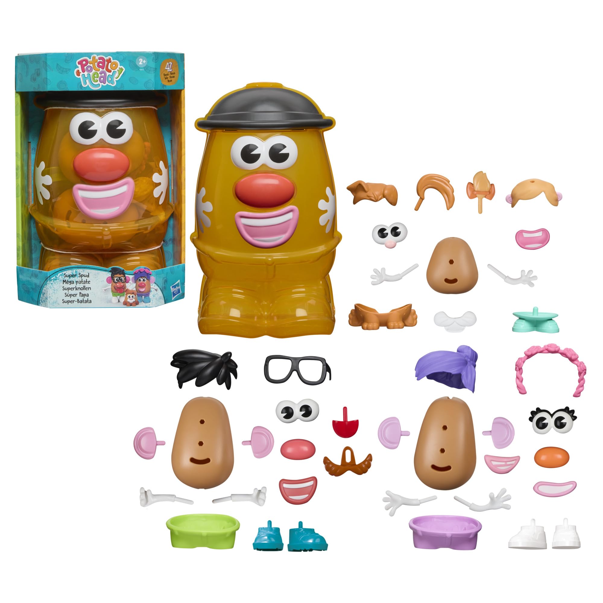 Potato Head Super Spud Toy Set - 42-Piece Family Playset with Storage Container