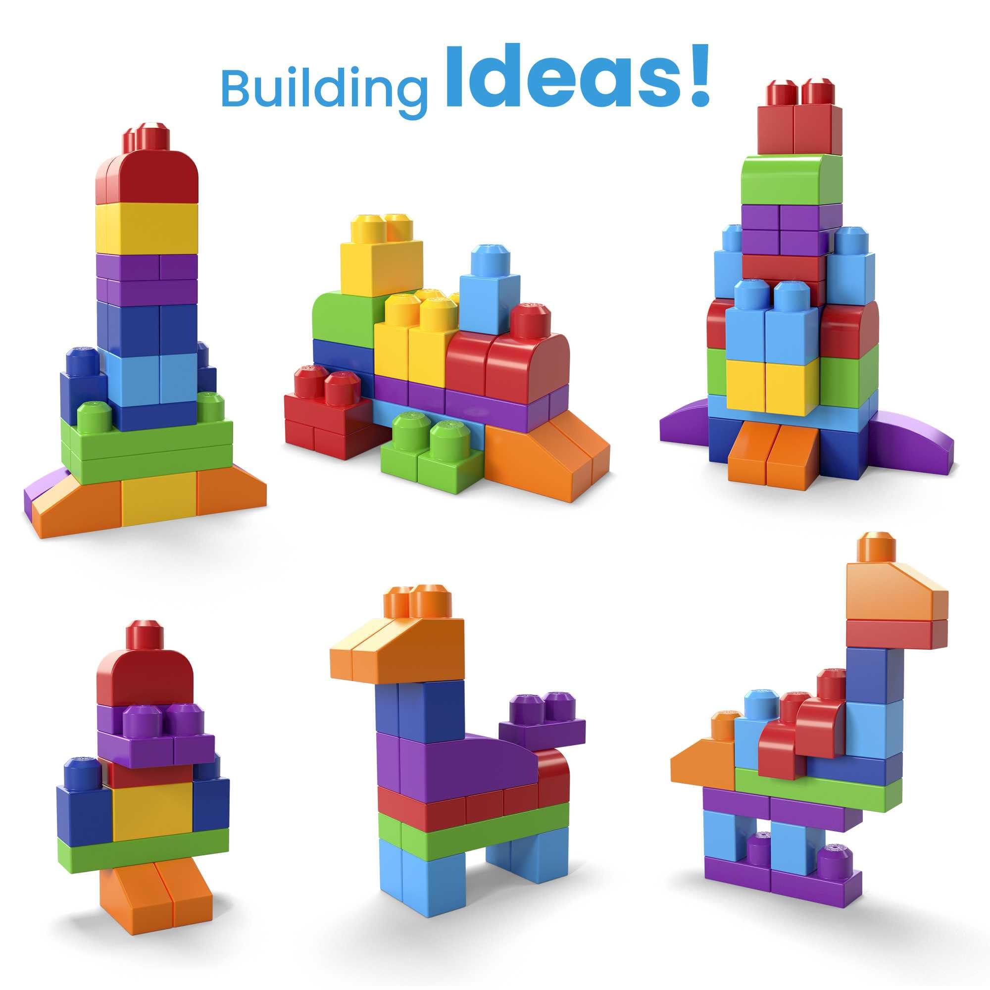 Mega Bloks First Builders Big Building Bag Playset - 60-Piece Building Set for Toddlers 1+ 4
