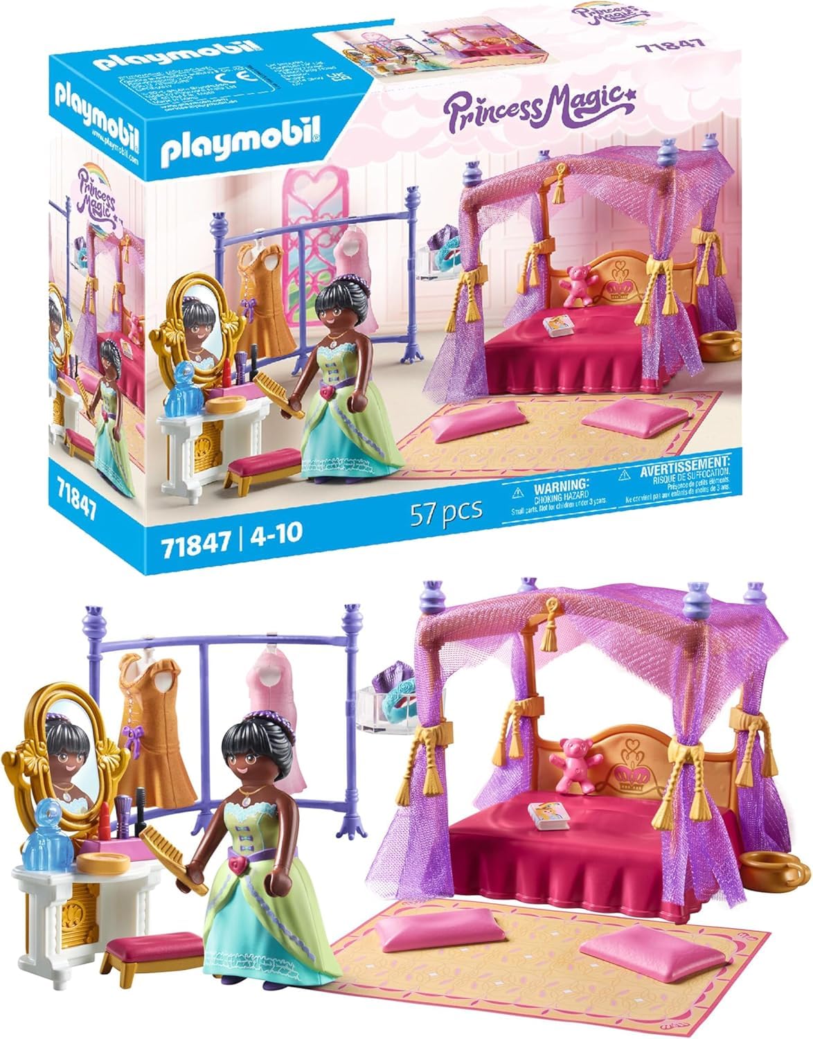 Playmobil Princess Magic Bedroom with Dressing Room - Playset for Ages 4-10