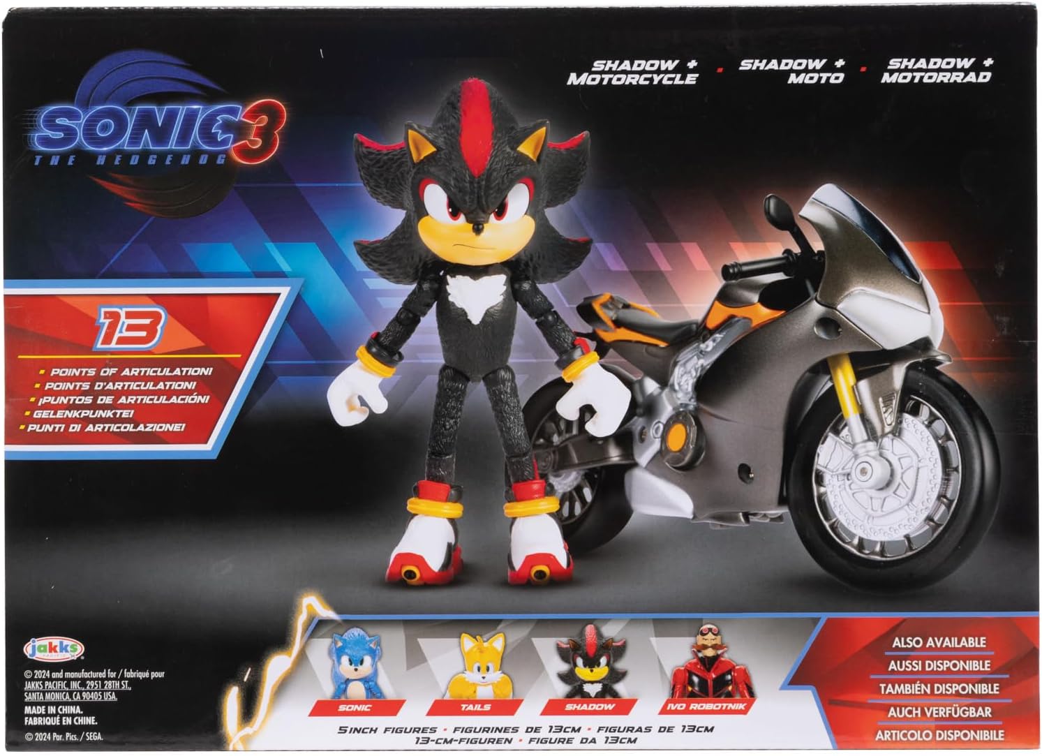 Jamakie Sonic 3 Movie 5" Action Figure with Motorcycle Vehicle 9