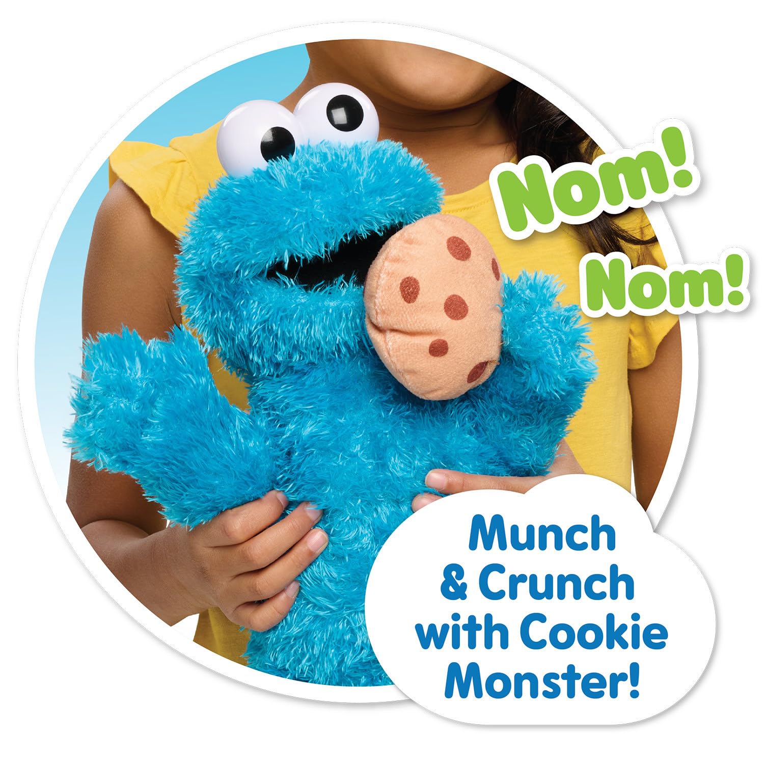 Just Play Sesame Street Nom Nom Cookie Monster 13.5-inch Plush Toy with Sounds and Motion - Blue 4