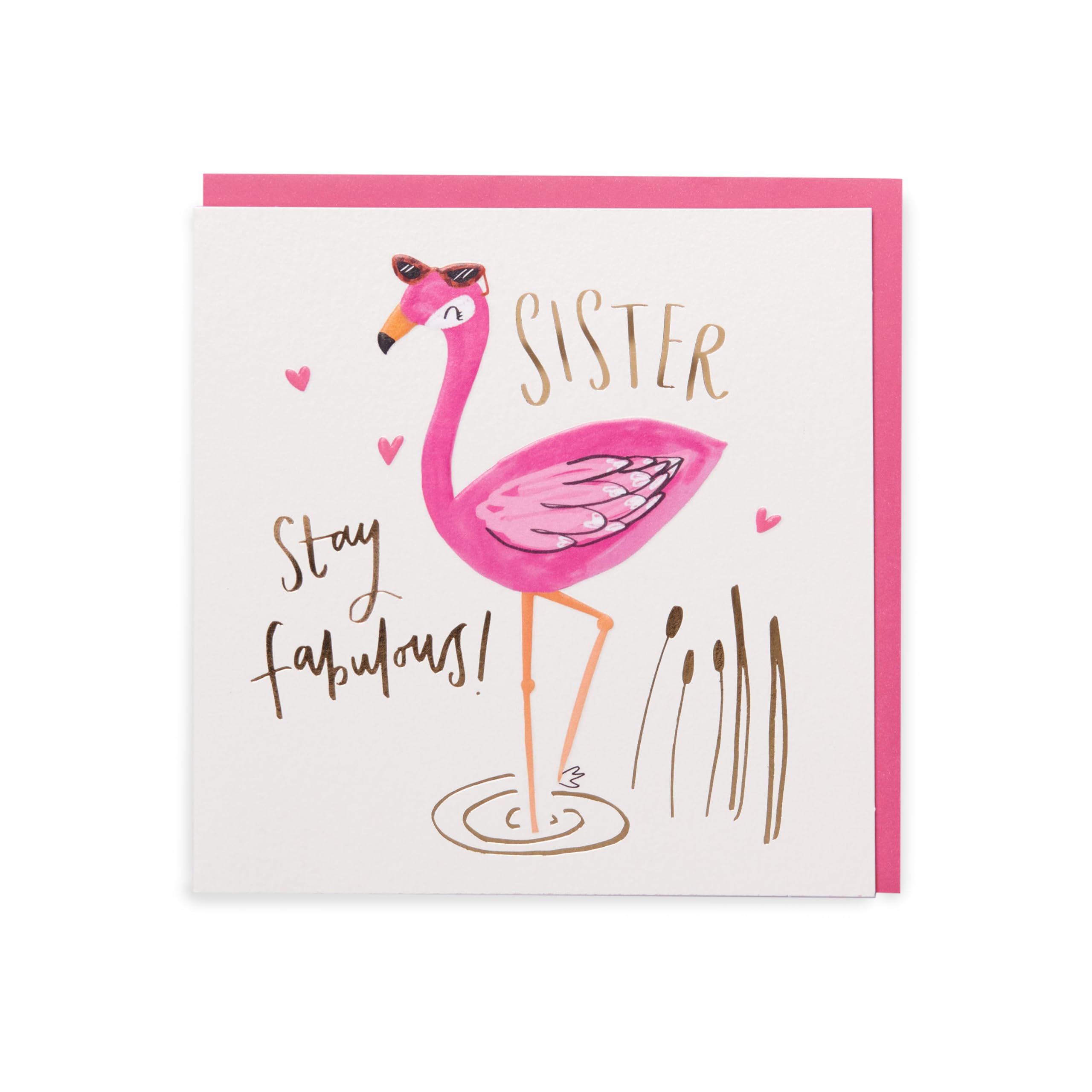 Kindred Stay Fabulous Flamingo Birthday Card for Sister | 165x165mm FSC Certified