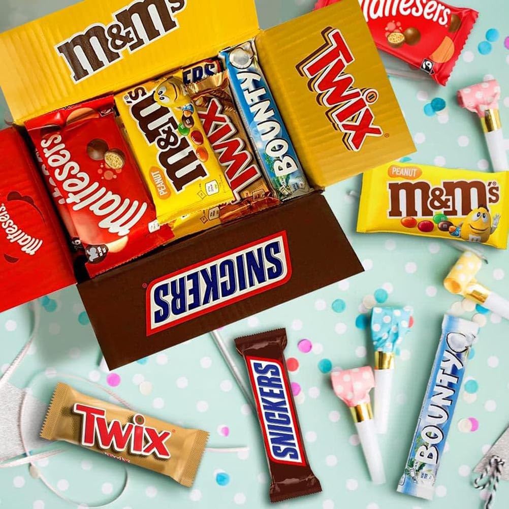 Gemischte Schokoladenschachtel mit Snickers, Twix, M&amp;M's Peanuts, Maltesers und Bounty – 30 Riegel in voller Größe 6