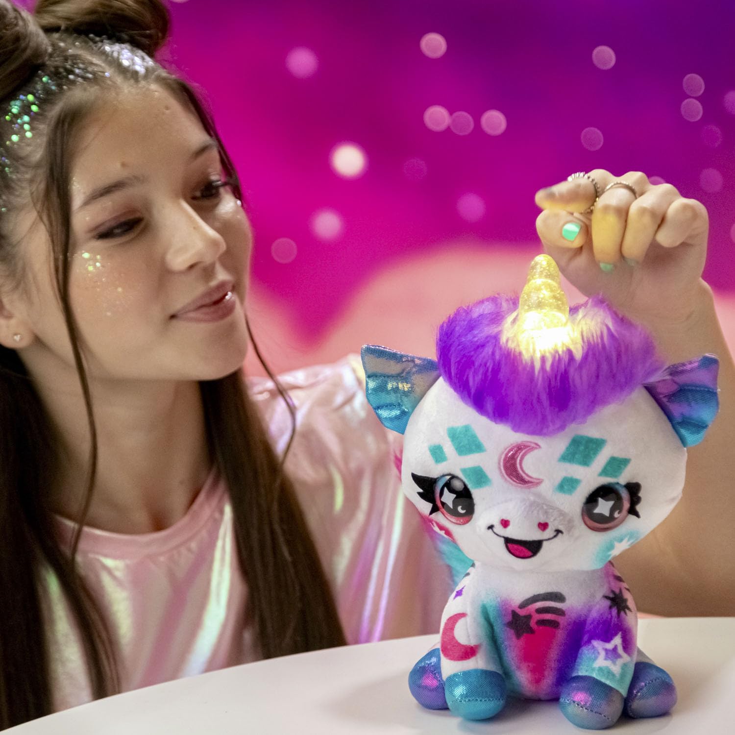 Airbrush Plush Light Up Cosmic Unicorn – Personalize & Decorate with Airbrush Tool 6
