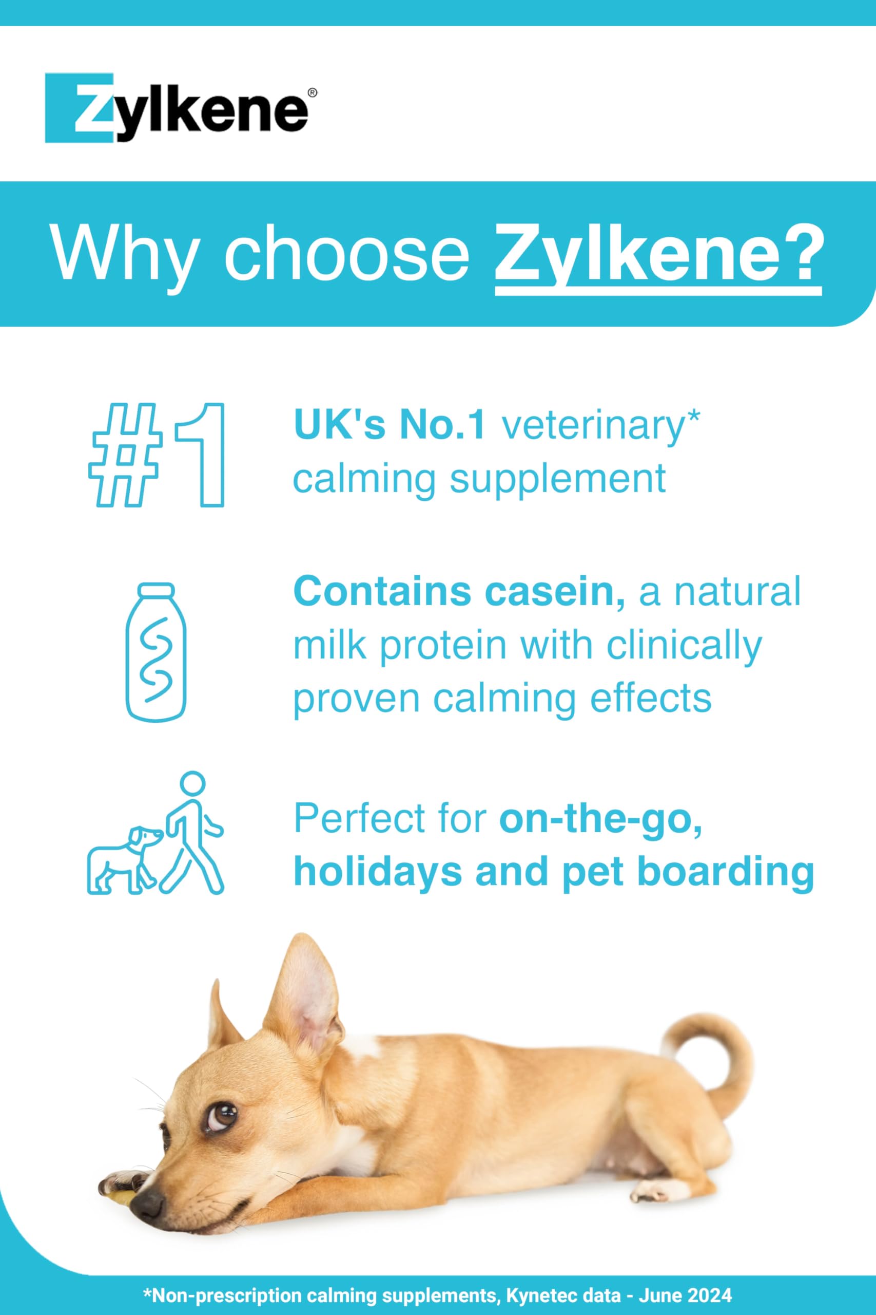 Zylkene Calming Chews for Small Dogs up to 10kg - 14 Chews | Promotes Relaxation