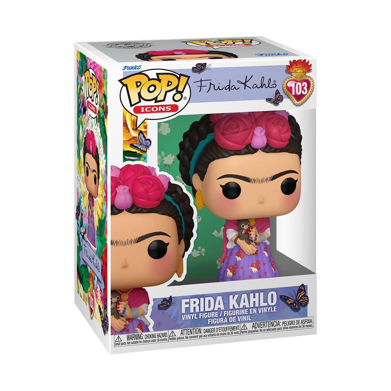 Funko POP! Icons: Frida Kahlo Collectible Vinyl Figure | Chibi Style | 3.75 Inches
