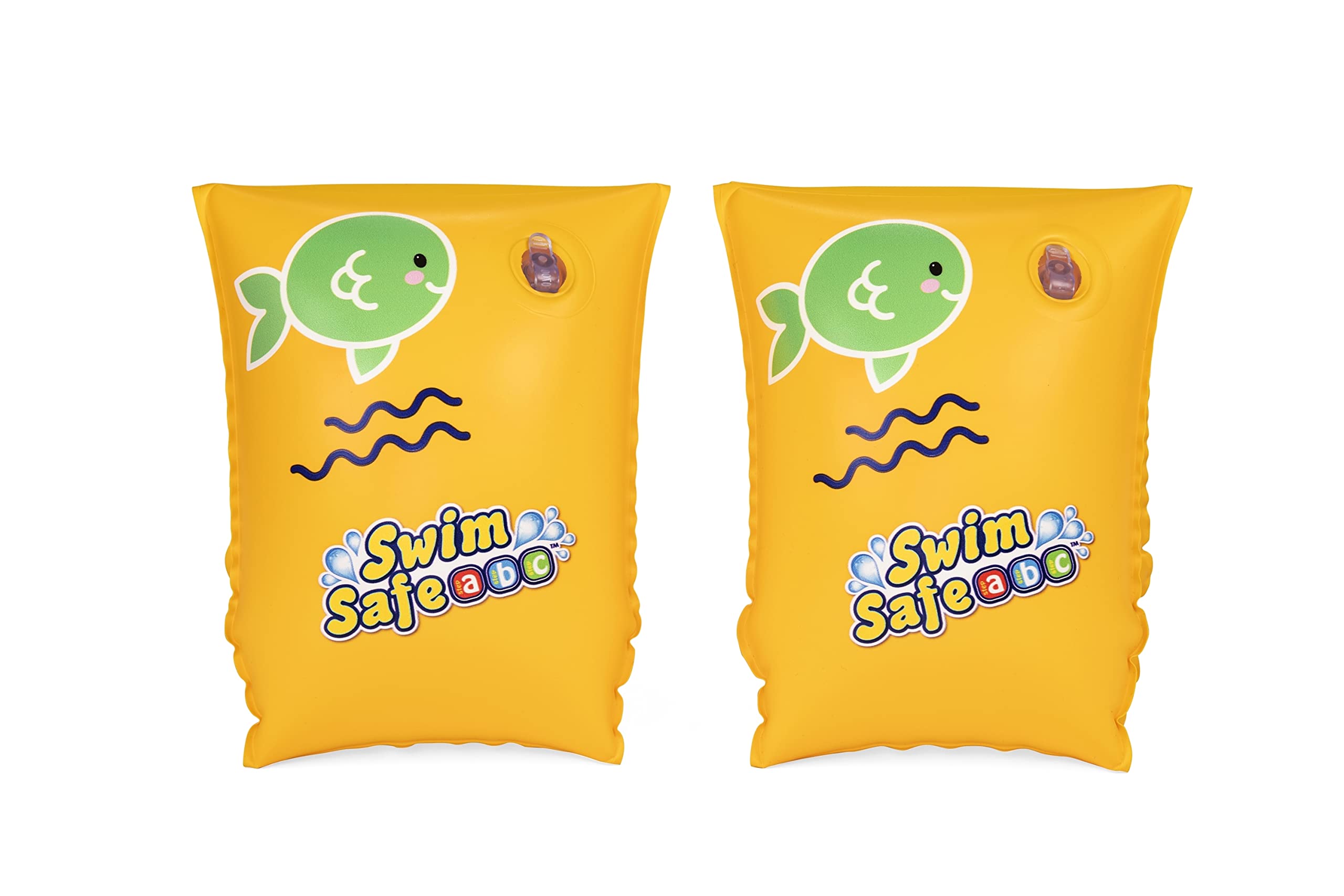 Bestway Swim Safe ABC WonderSplash Inflatable Armbands - Step C, Ages 3-6, Yellow