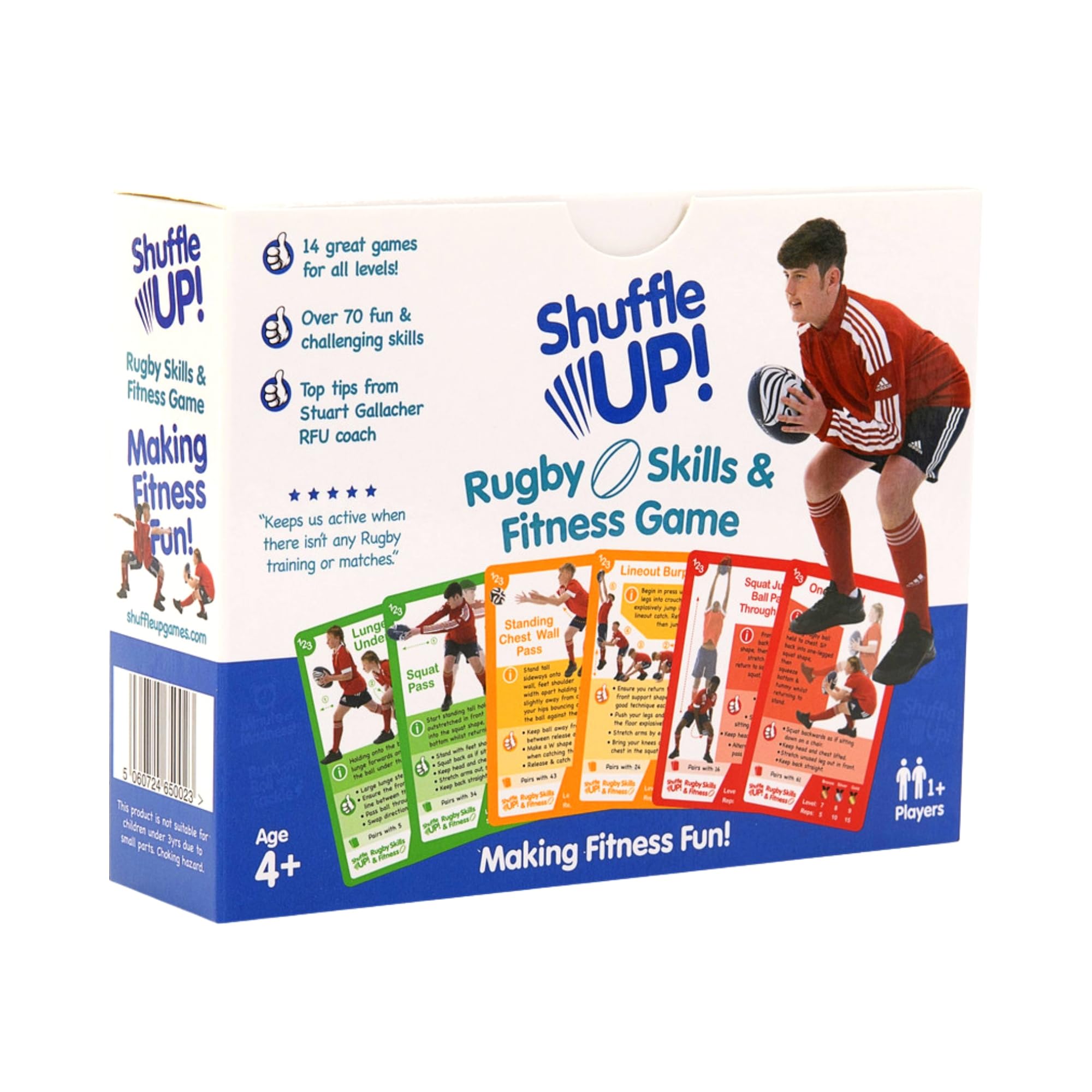 Shuffle Up Rugby Games - 70+ Fun & Active Fitness Workout Card Game for Kids and Family 9