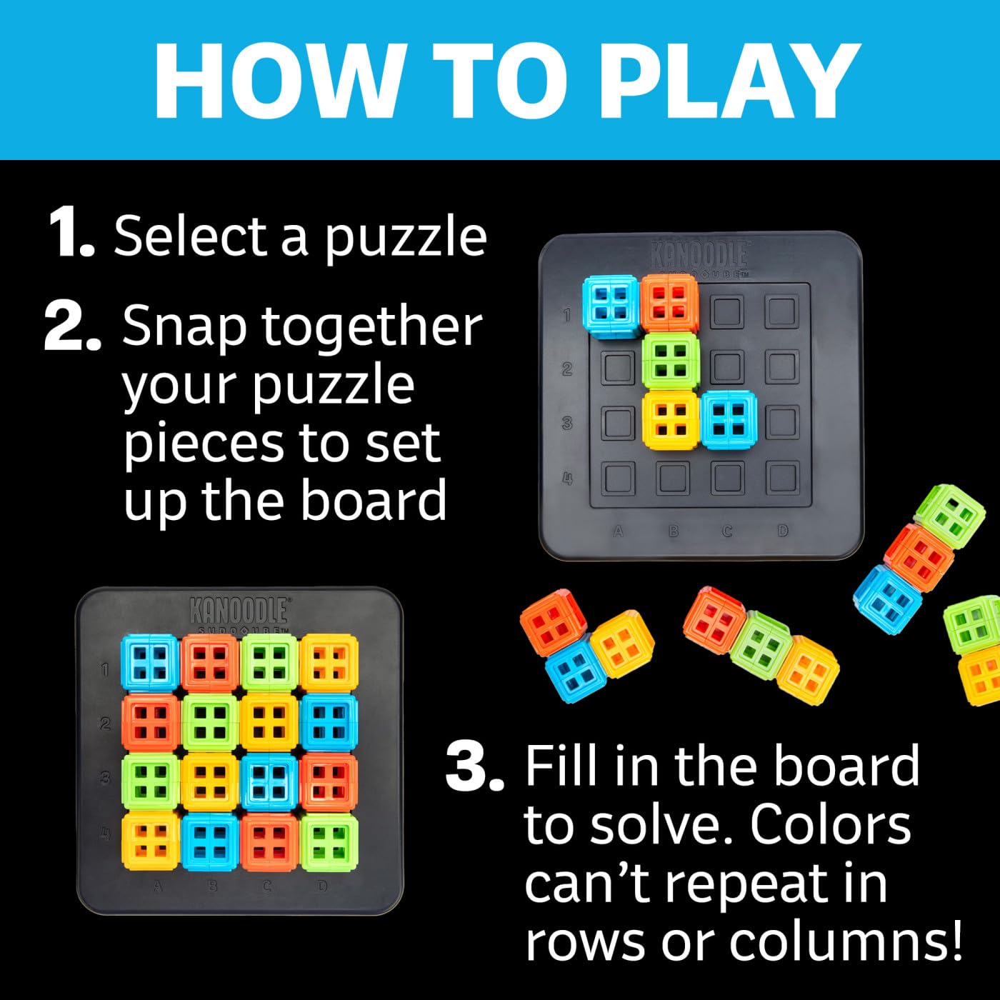 Educational Insights Kanoodle SudoQube 27-Piece Brain Teaser Puzzle | 100 Challenges | Ages 7-11 3