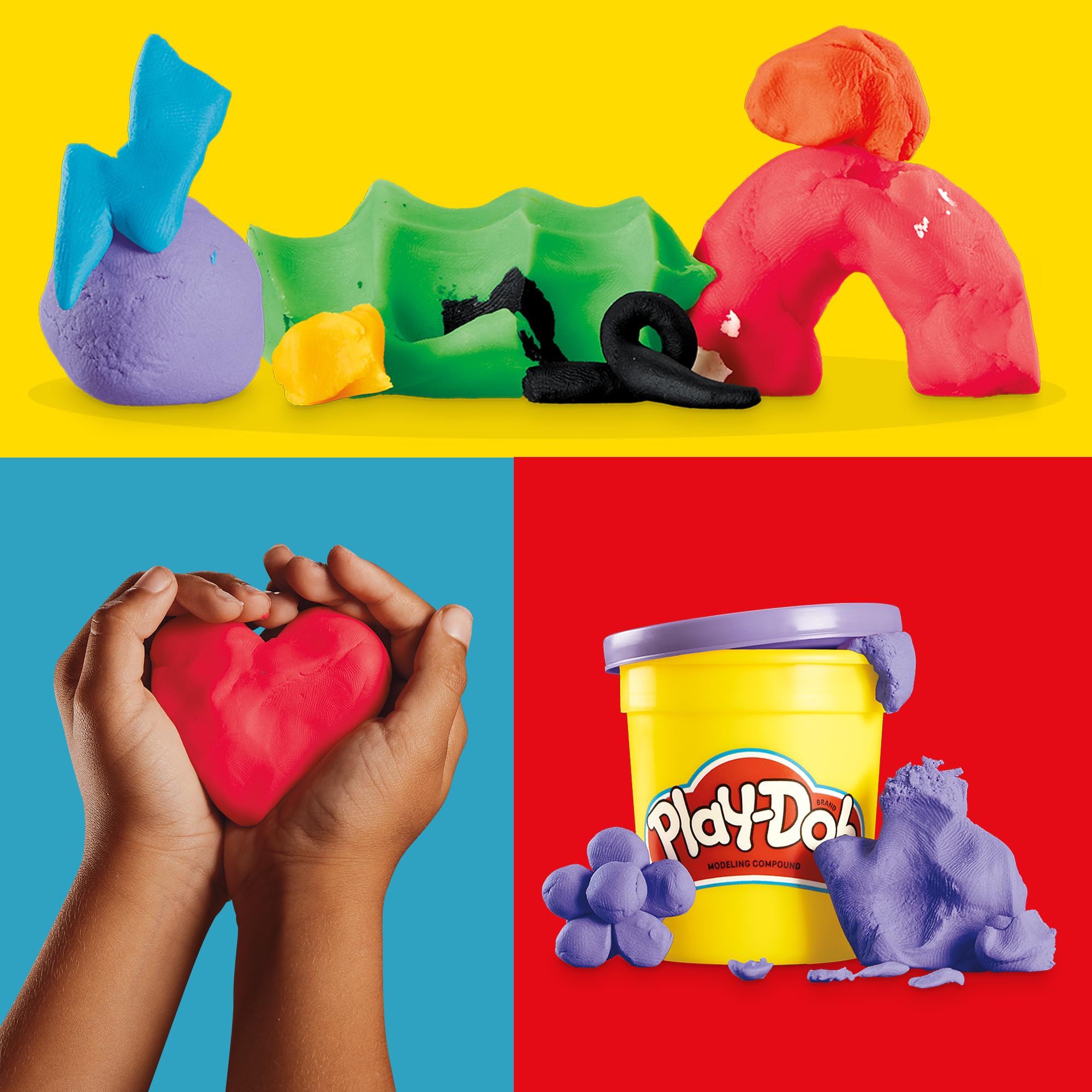 Play-Doh Lieblingsfarben 9er-Set mit 7 großen und 2 kleinen Dosen – Rot, Orange, Gelb, Grün, Blau, Lila, Pink, Schwarz, Weiß 9