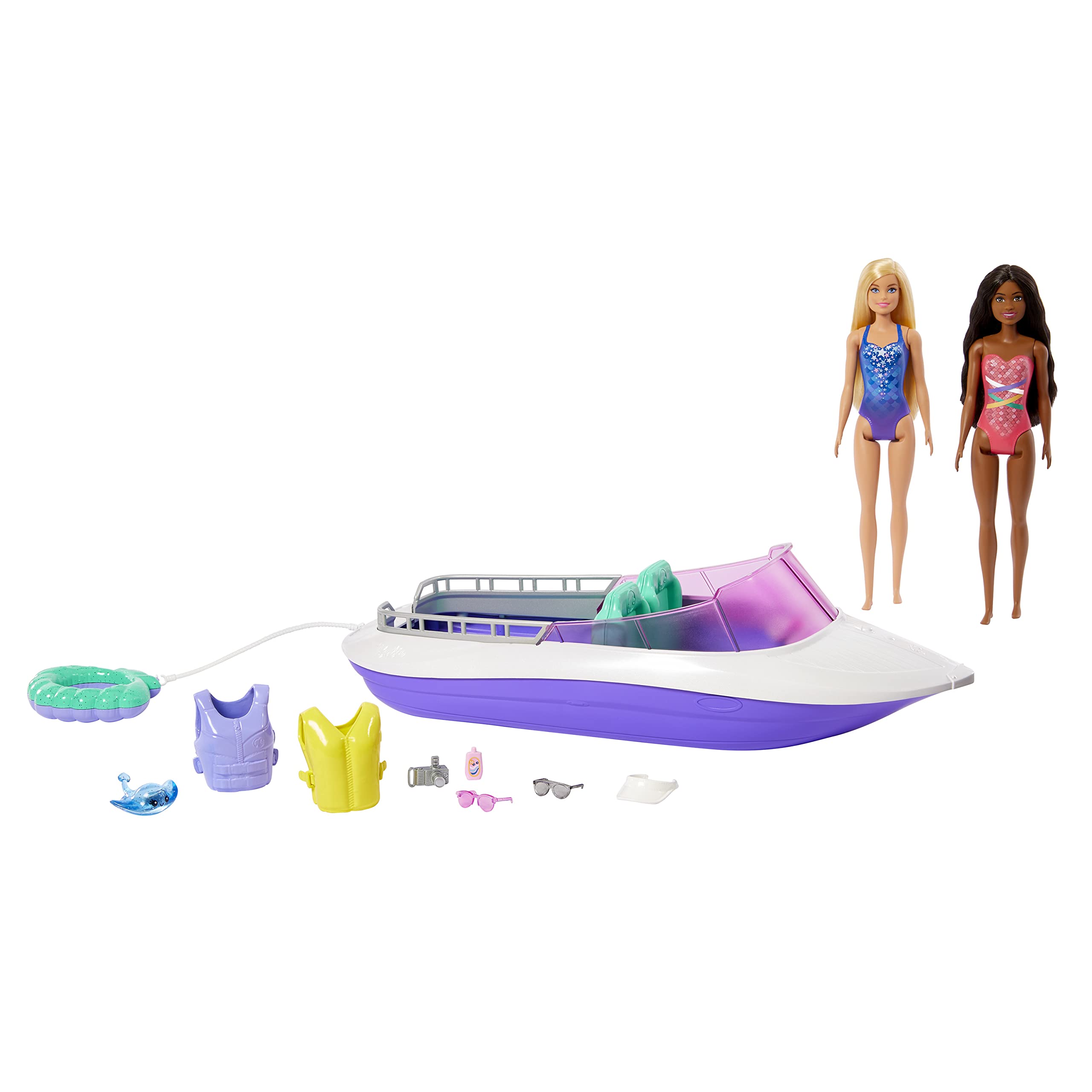 Barbie Mermaid Power Playset with 2 Barbie Dolls & 18-inch Floating Boat | Multicolor | HHG60 1