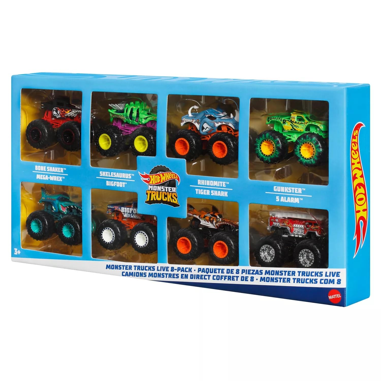 Hot Wheels Monster Trucks 8-Pack - 1:64 Scale Die-Cast Toy Trucks for Kids 3+ 3