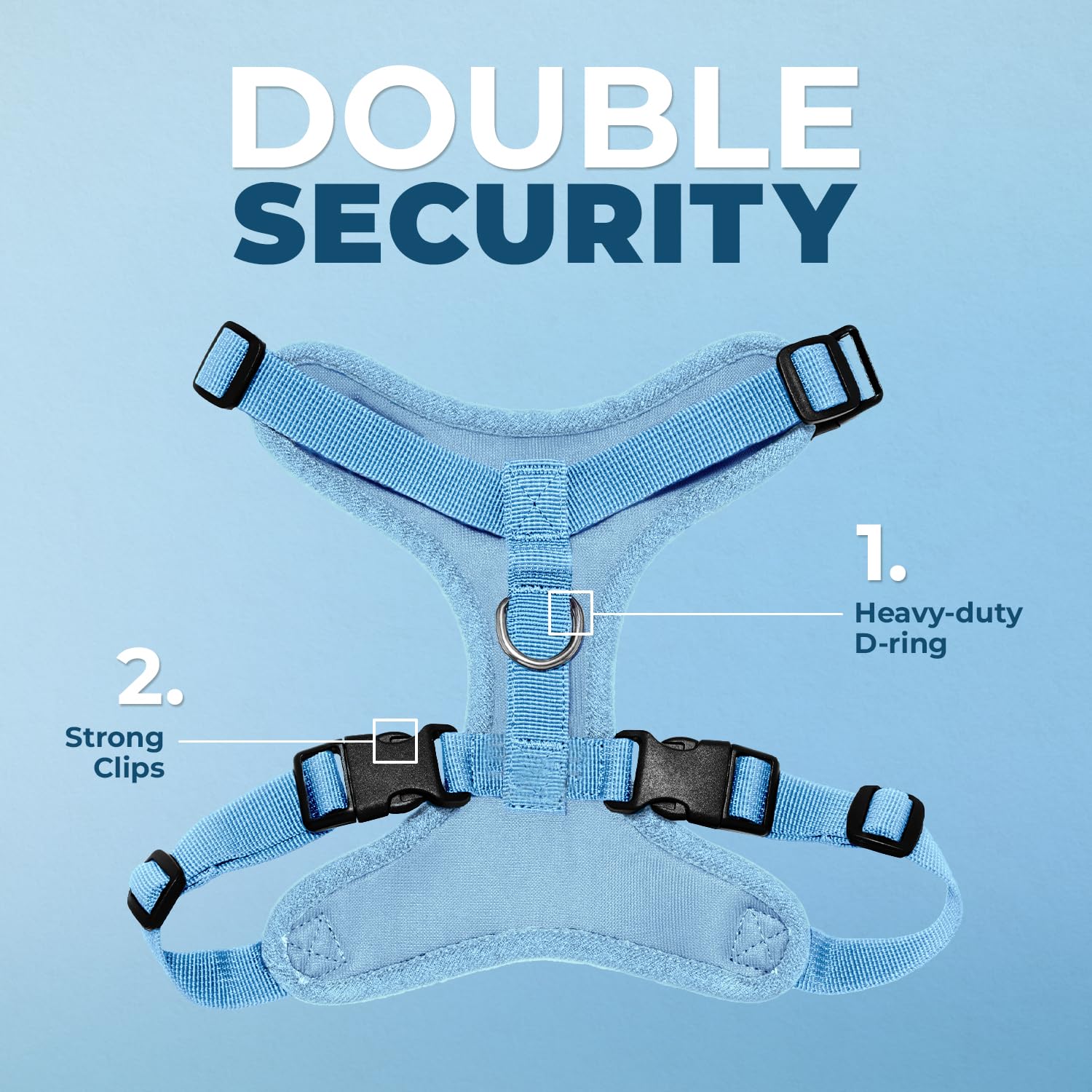 Best Pet Supplies Voyager Step-in Lock Pet Harness - All Weather Mesh, Adjustable, Baby Blue, Size M