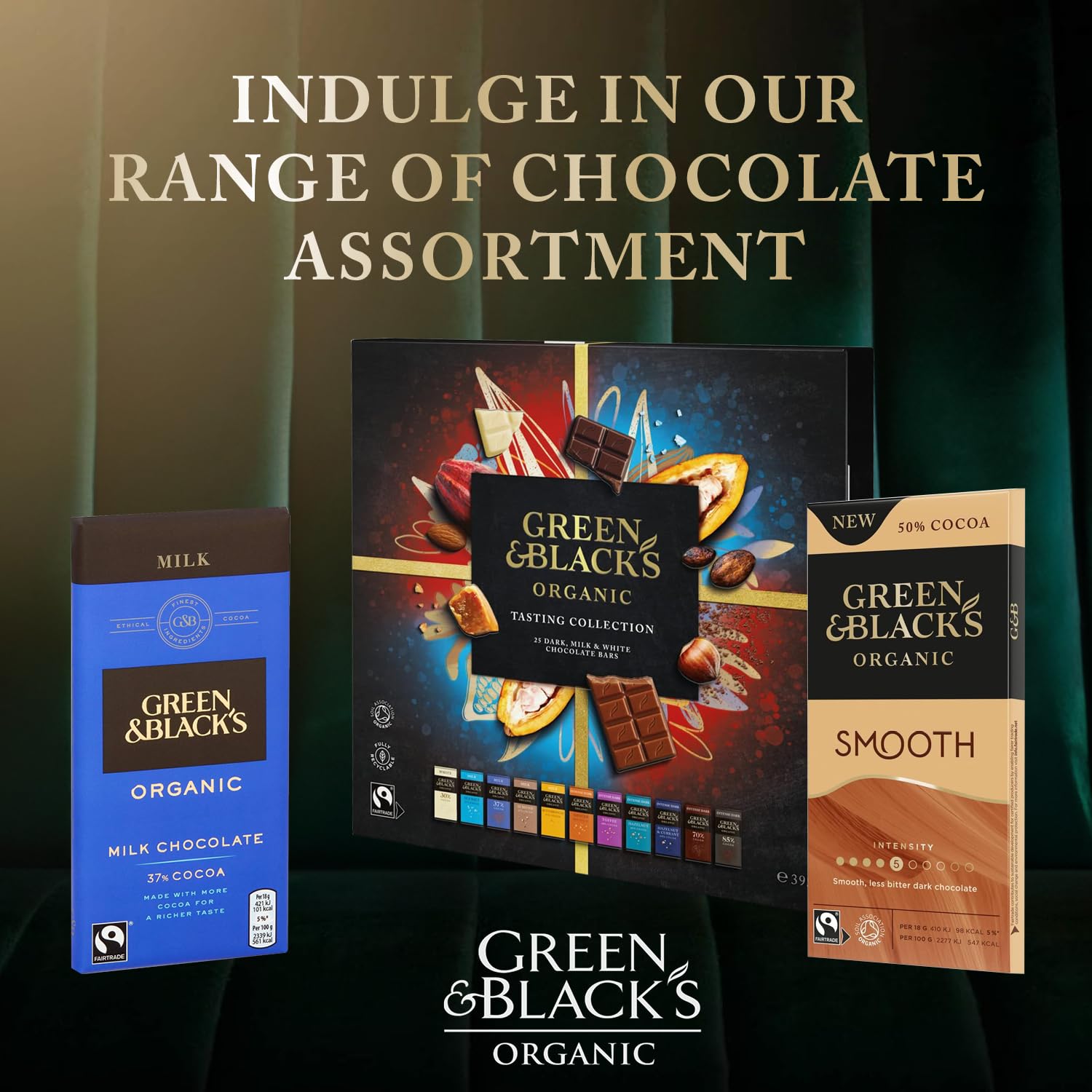 Green & Black's Organic Tasting Collection Chocolate Bars, 395g 18