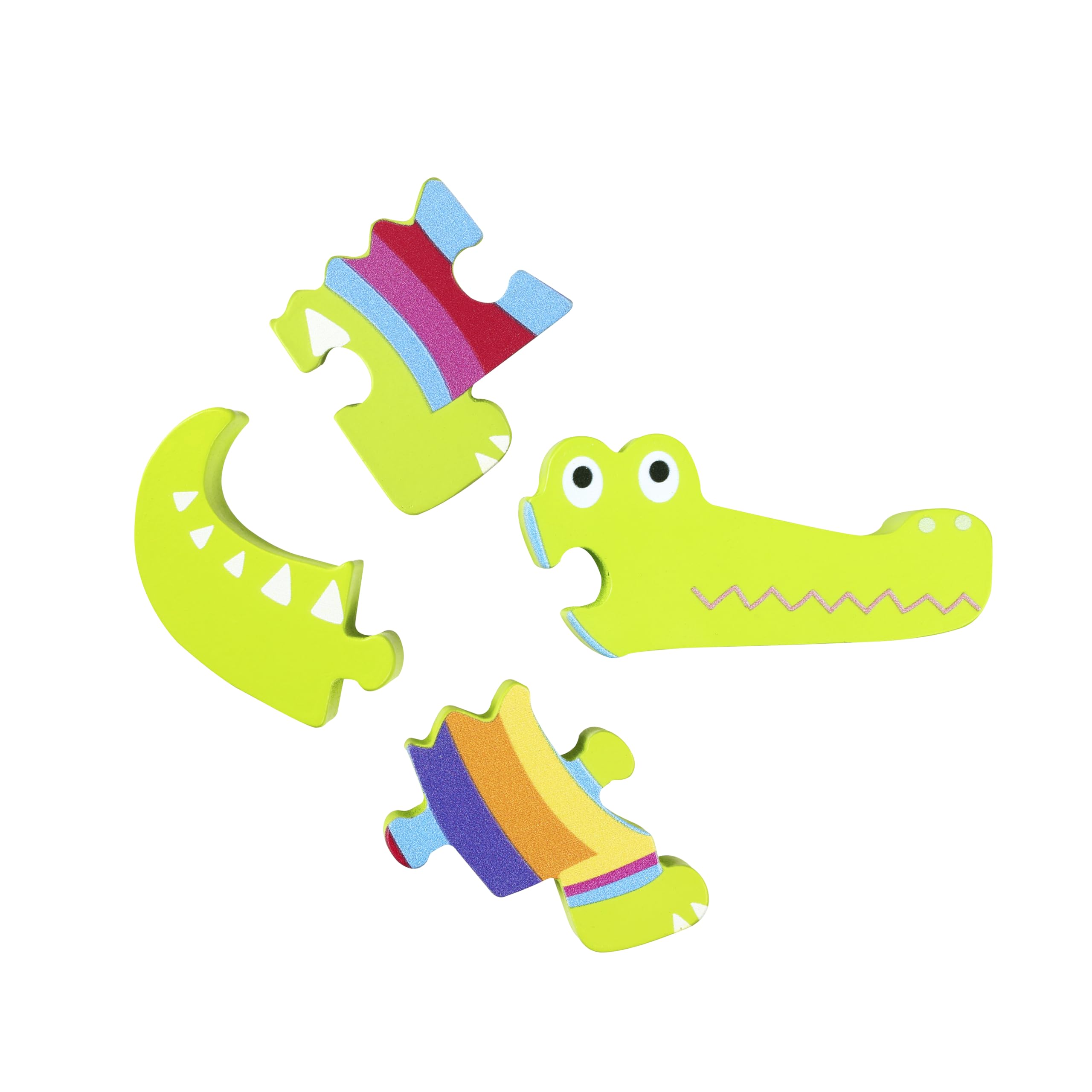 ORANGE TREE Wooden Crocodile Puzzle - Rainbow Colours | Educational Toy for Toddlers (4 Pieces) 3
