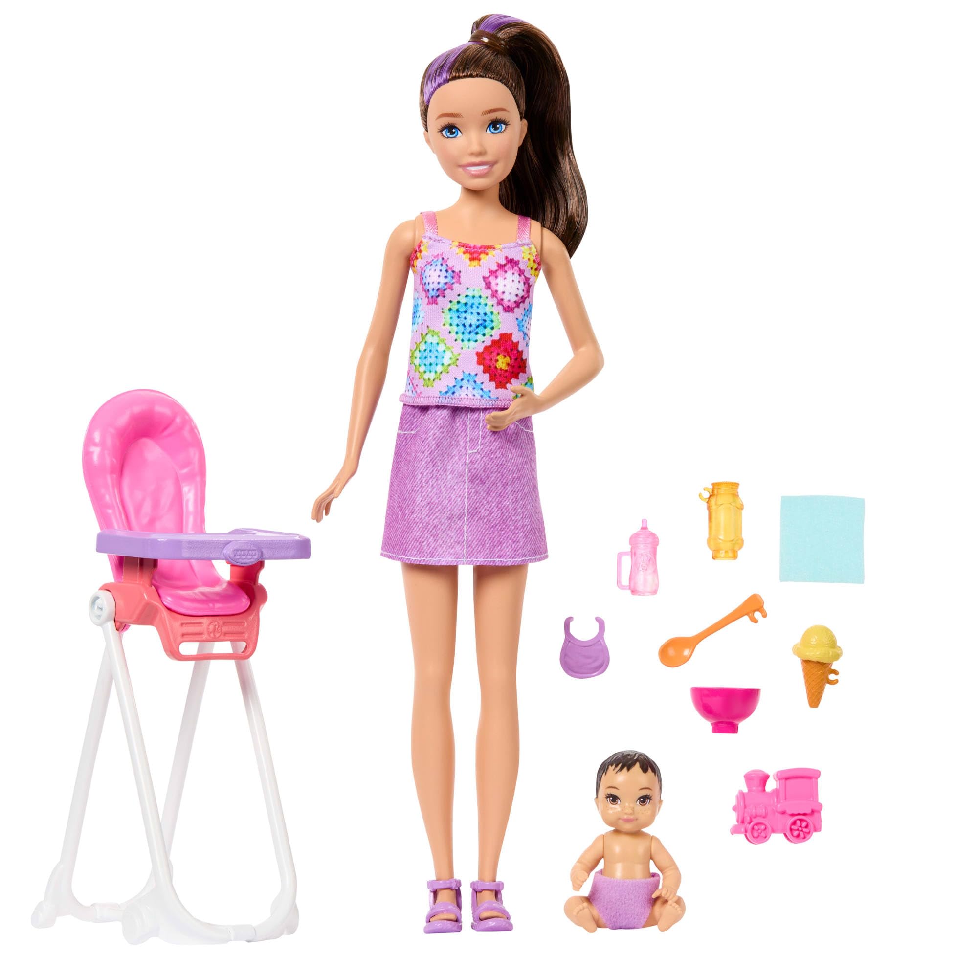 Barbie Skipper Babysitters Inc. Playset with Brunette Doll and Baby Toddler | Model JJB44 1