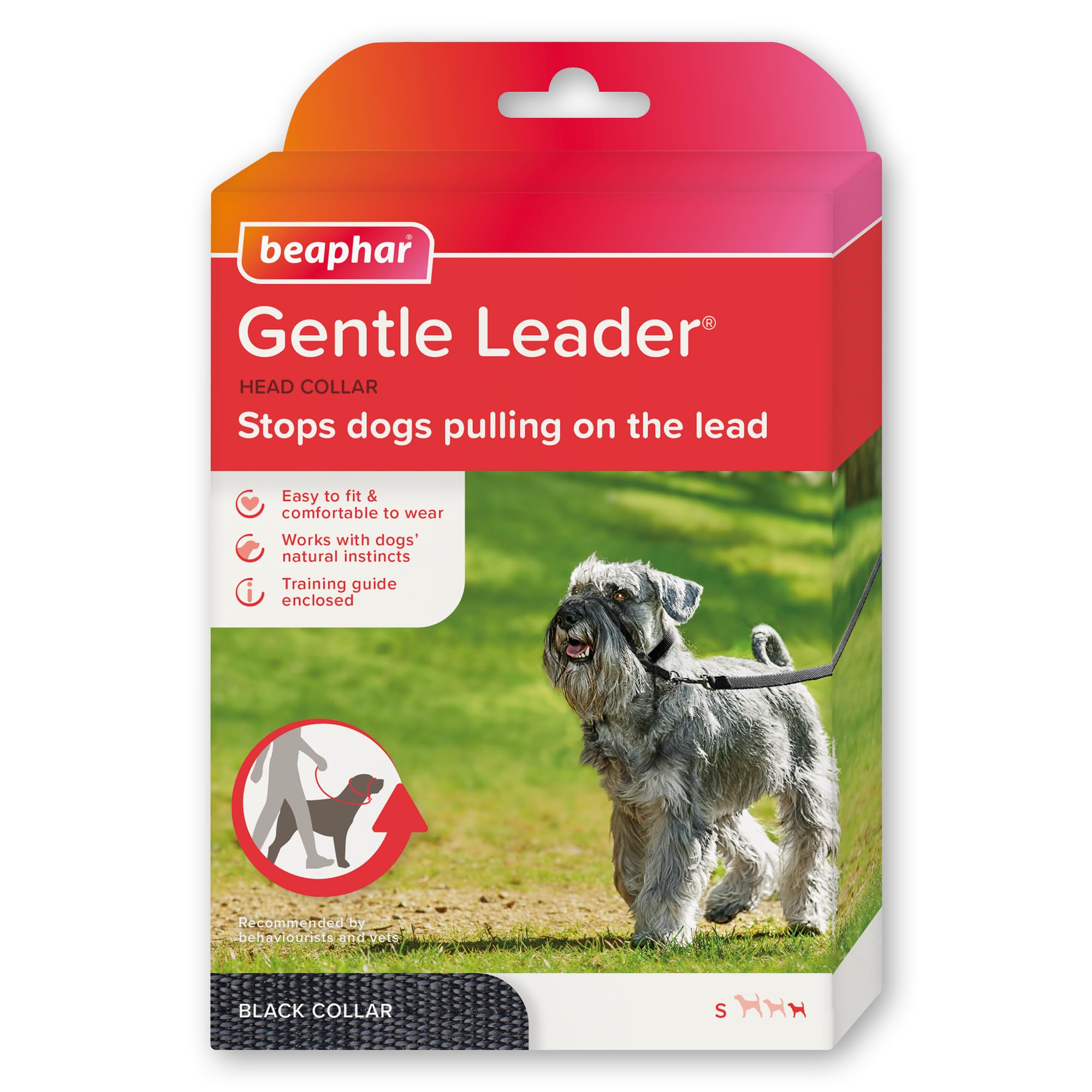 Beaphar Gentle Leader Headcollar - Stops Pulling for Small Dogs | Black Nylon